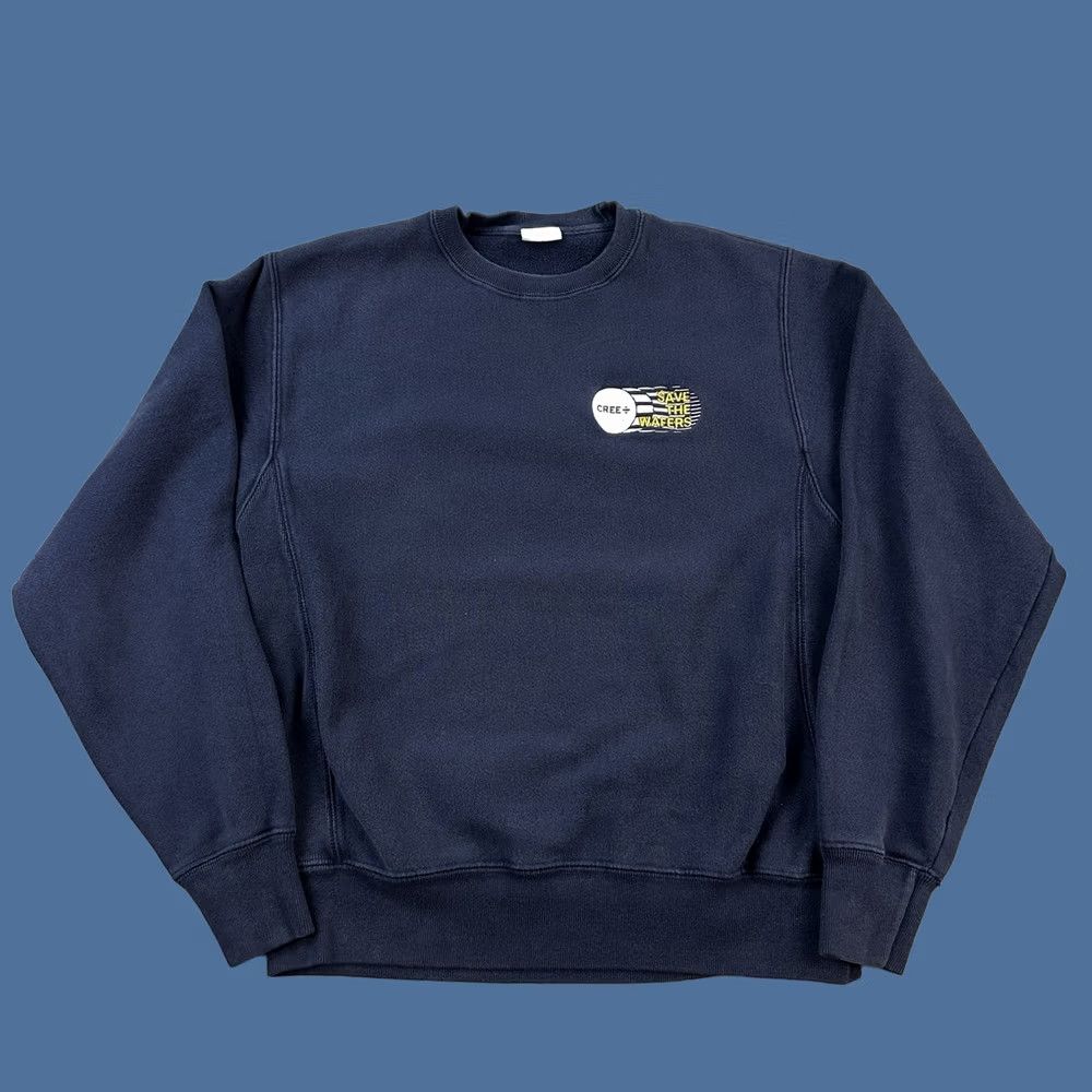 Champion VINTAGE Champion Reverse Weave Sweatshirt Mens M Heavyweight Pullover Blue 90s Retro USA Logo Embroidered Size US M / EU 48-50 / 2 - 1 Thumbnail