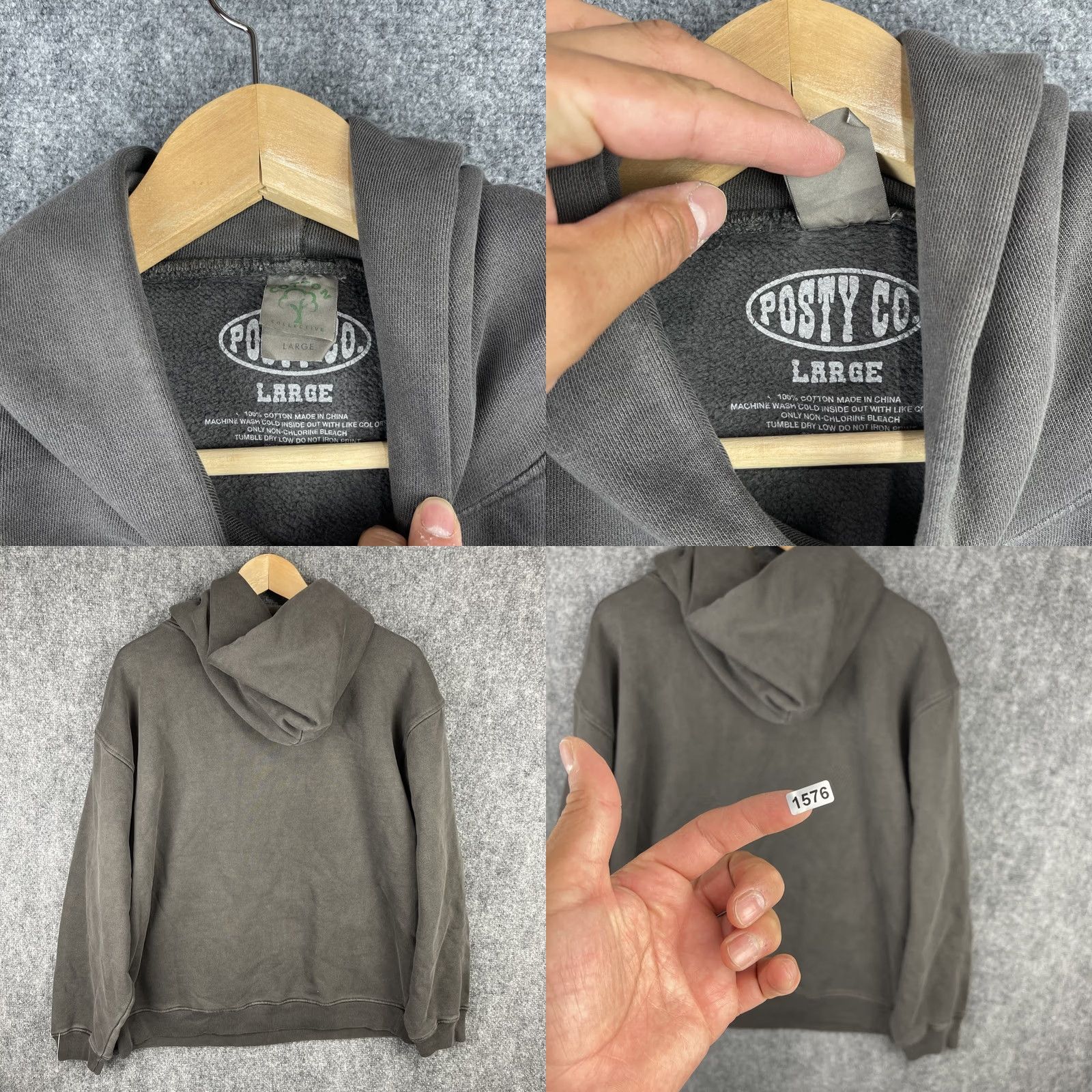 CO Post Malone Oreo Hoodie Mens Large Gray Posty Co Cookie Sweatshirt Pullover Size US L / EU 52-54 / 3 - 8 Thumbnail
