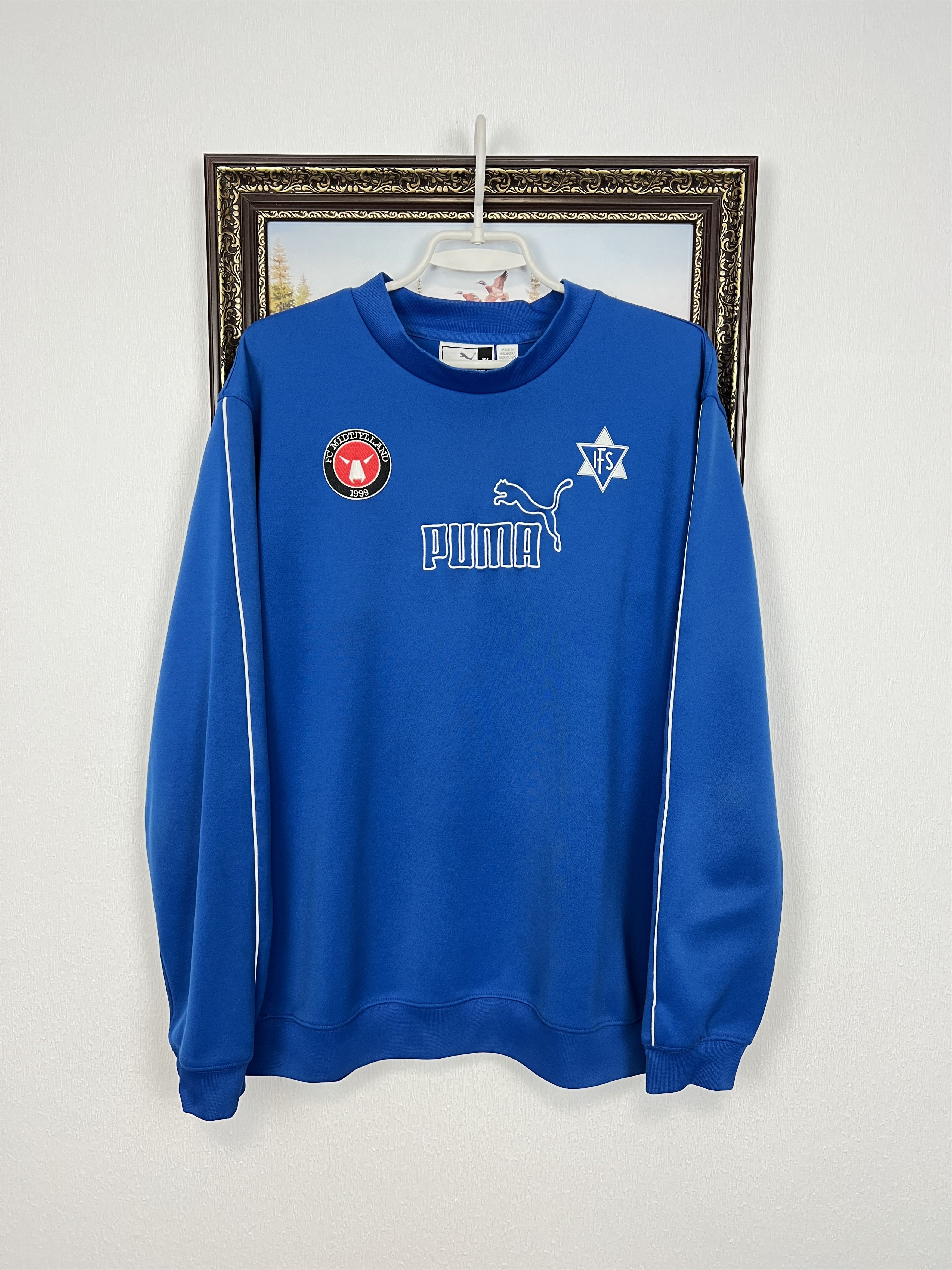Puma Vintage Puma Midtjylland Football Sweatshirt Blue Soccer Size US XL / EU 56 / 4 - 1 Thumbnail