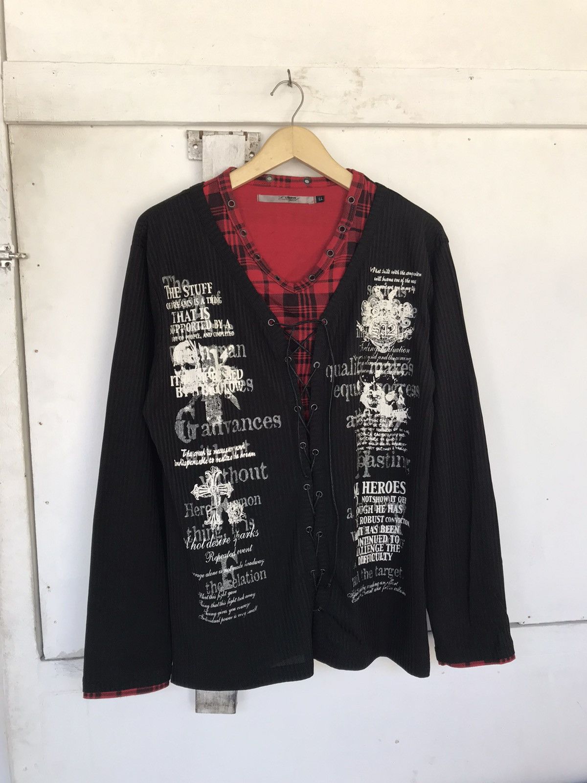 Japanese Brand Y2K Laces Up Euroyal Poem Double Layer Size US L / EU 52-54 / 3 - 1 Thumbnail