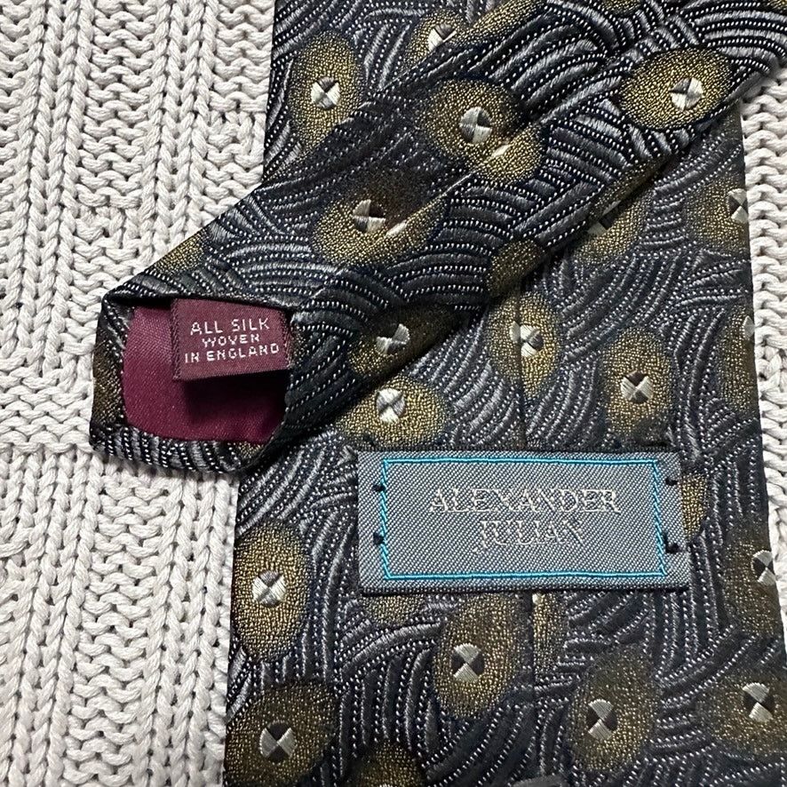 Alexander Julian Alexander Julian gray green abstract silk tie Size ONE SIZE - 3 Thumbnail