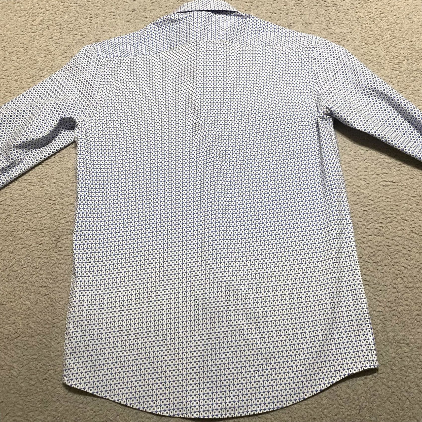 Lucky Brand Lucky Brand Mens Shirt Blue Geometric Long Sleeve Button Front Slim Fit M Size US M / EU 48-50 / 2 - 2 Thumbnail