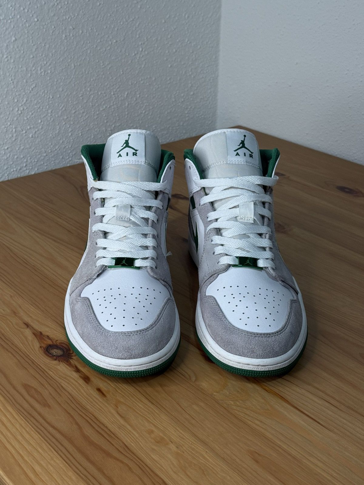 Jordan Brand Nike Air Jordan 1 Mid Grey Green Size US 9.5 / EU 42-43 - 2 Thumbnail