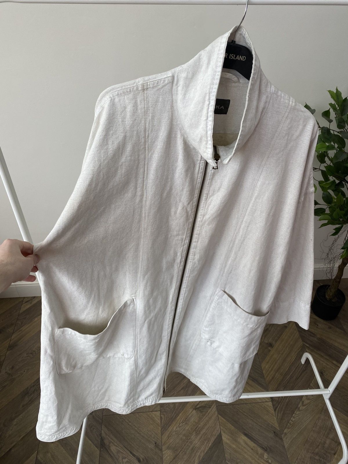 OSKA Vintage OSKA Linen Blend Zip Oversized Heavyweight Coat Size L / US 10 / IT 46 - 6 Thumbnail