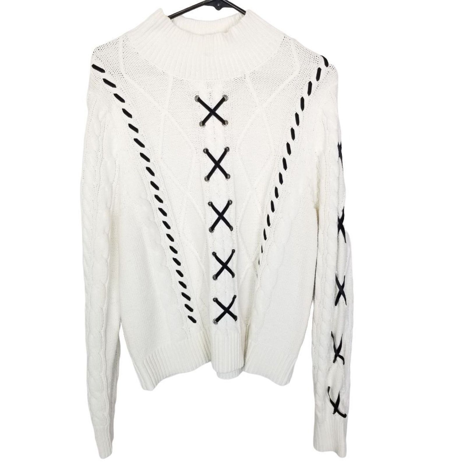 Corridor Torrid Fisherman Sweater Cable Knit Lace Up Academia Preppy Size XXL / US 16-18 / IT 52-54 - 1 Thumbnail