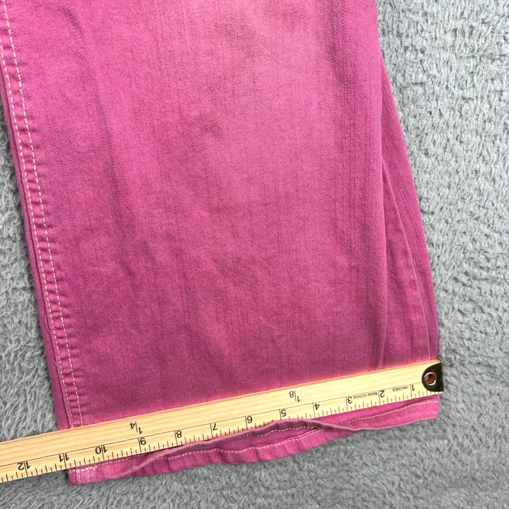 Vintage VTG Apple Bottoms Jeans Womens 39x33 Pink Ombré Distressed Y2K Flared Vintage Women Jeans Distressed Pink Ombré 39x33 Womens VTG Apple Bottoms Jeans Size 39" - 2 Thumbnail