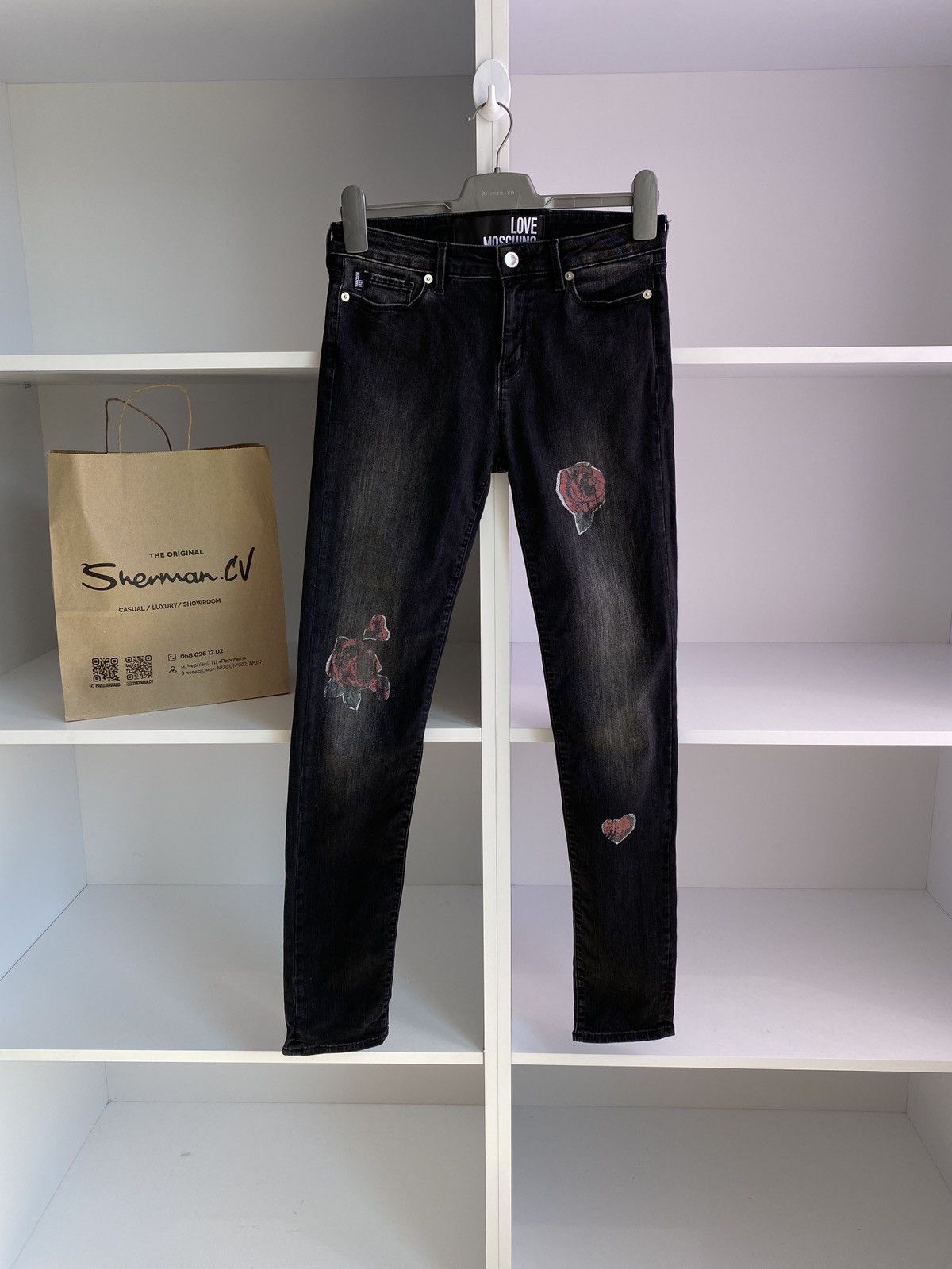 Moschino Moschino Jeans ~ Peace & Love ~ Men’s Black Jeans ~ ITALY Size US 28 / EU 44 - 2 Thumbnail