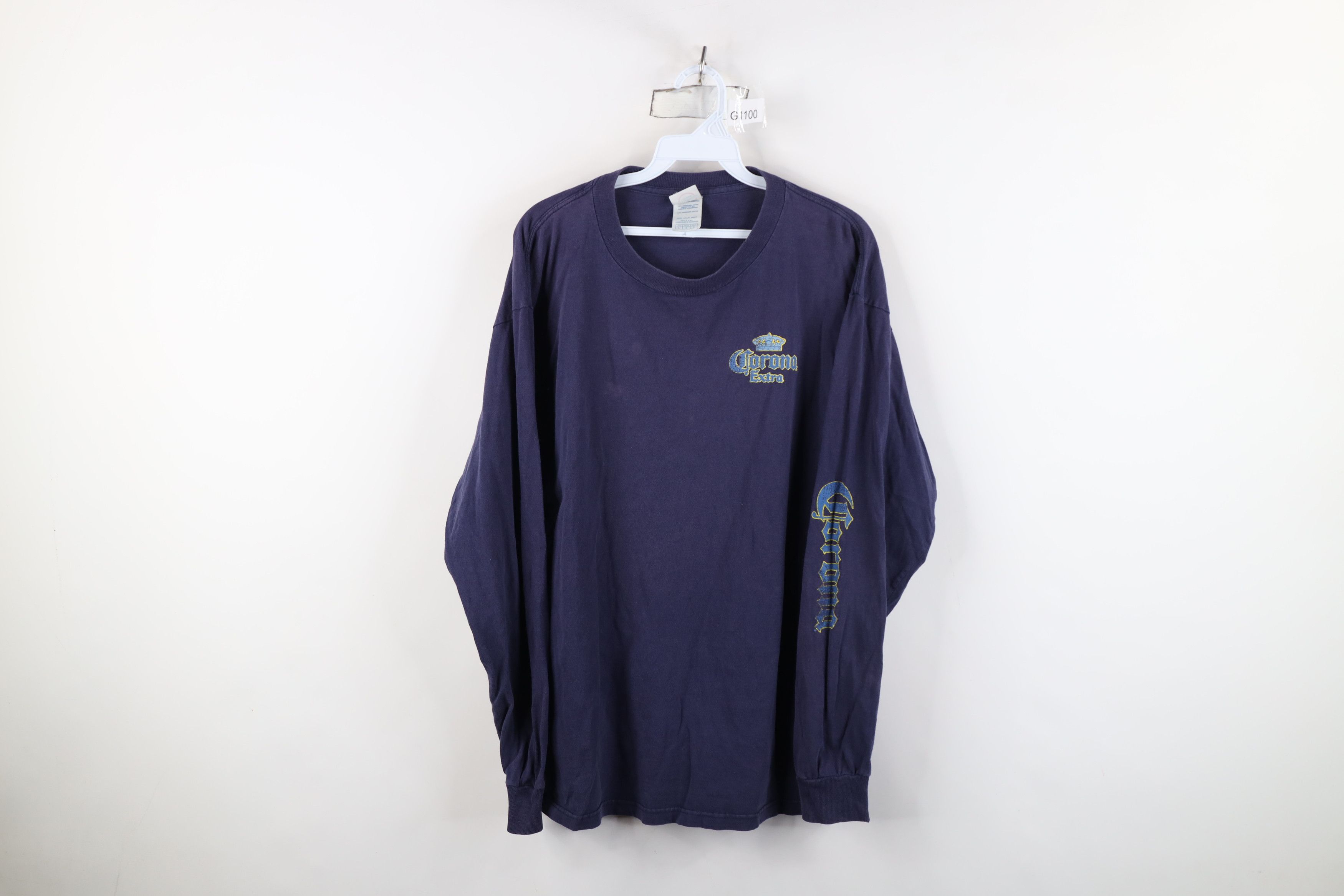 Vintage Vintage 90s Y2K Corona Extra Beer Long Sleeve T-Shirt Blue Size US L / EU 52-54 / 3 - 1 Thumbnail