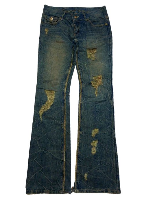 If Six Was Nine Flare Jeans Lagust Fiber and gold glitter Acid