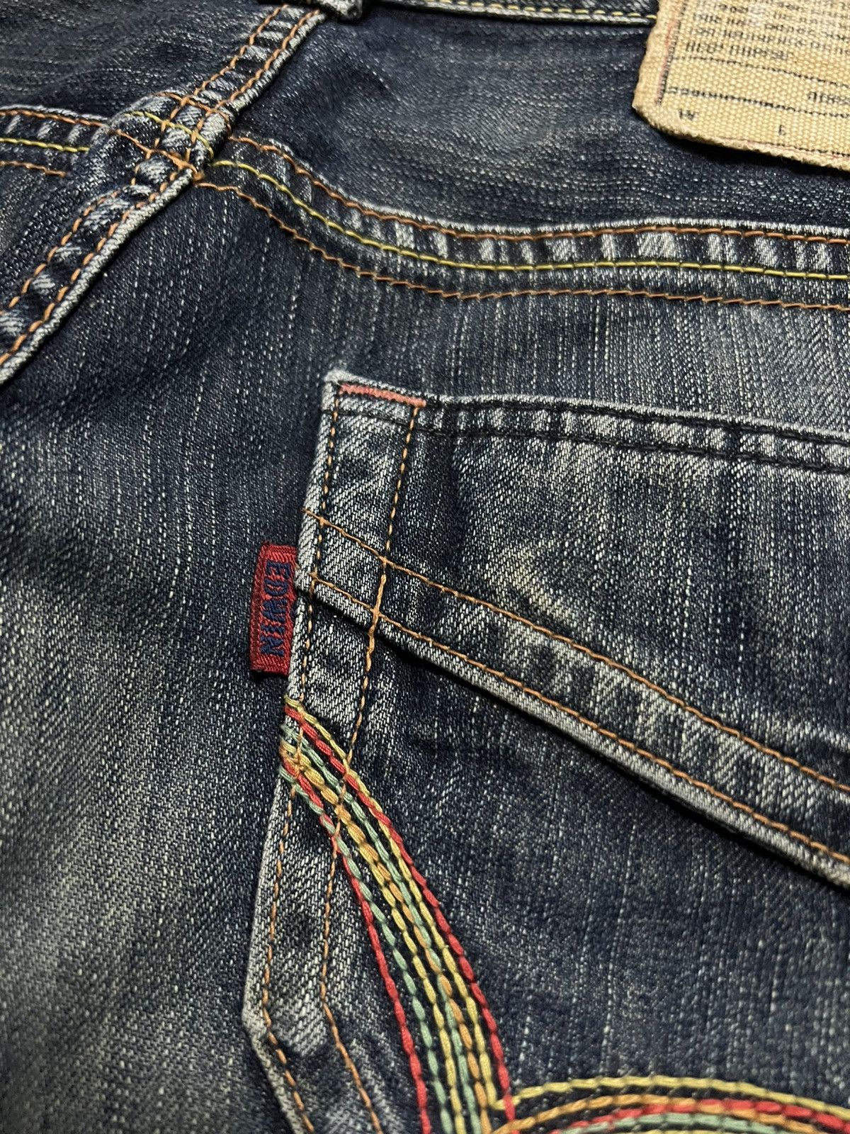 Edwin 💥Flare💥Edwin 503 Blue Trip Claw Mud Wash Jeans Size US 33 - 21 Thumbnail