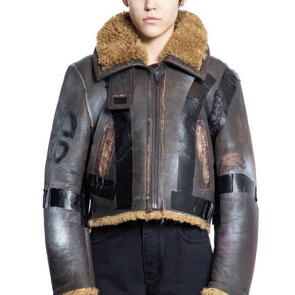 Balenciaga o1in1g0126 Taped Aviator Jacket in Brown/Beige Size US S / EU 44-46 / 1 - 2 Thumbnail