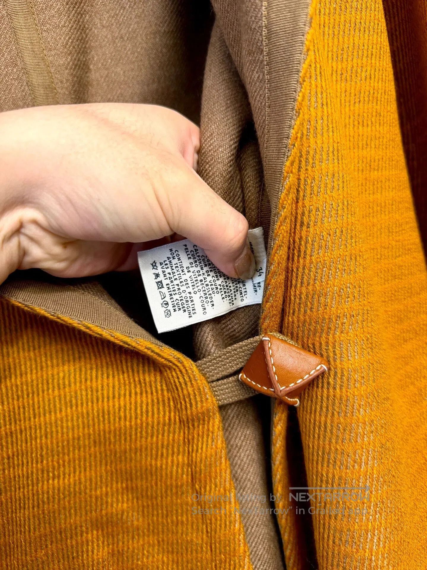Hermes hermes hooded bathrobe coat in mustard. Size XXS / US 00 / IT 34 - 4 Thumbnail