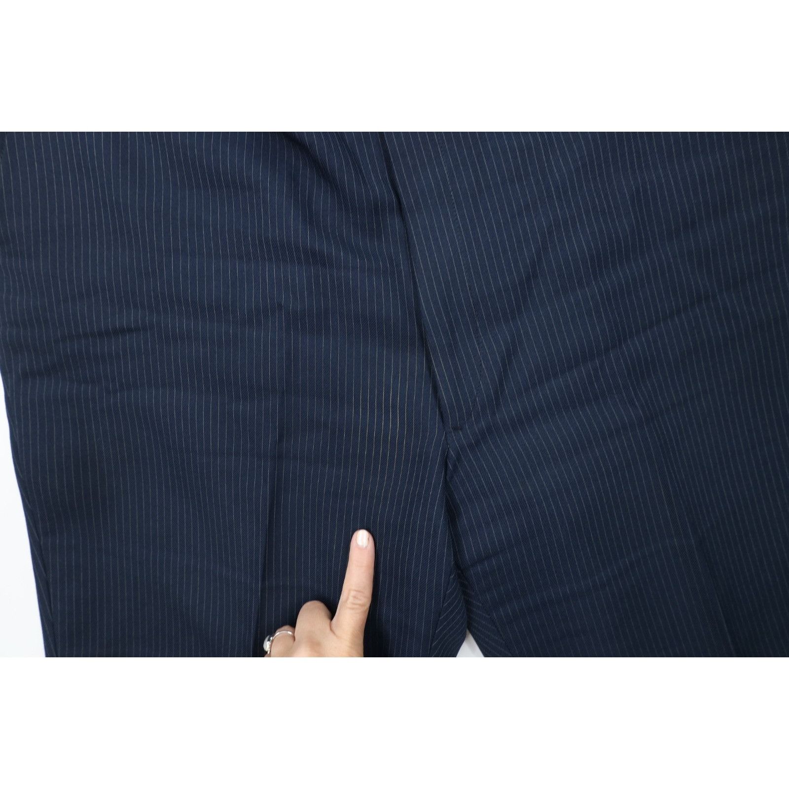 Vintage Vintage 70s Distressed Pinstriped 3 Piece Wedding Suit Size 48L - 16 Thumbnail