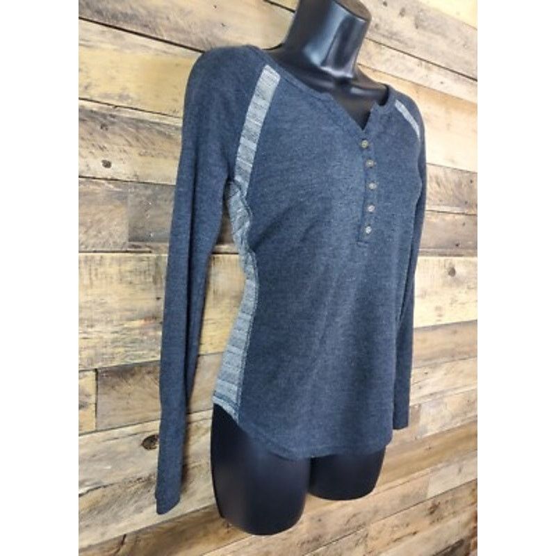 Lucky Brand Lucky Brand Thermal Henley - Navy Blue & Grey - XS Size XS / US 0-2 / IT 36-38 - 2 Thumbnail