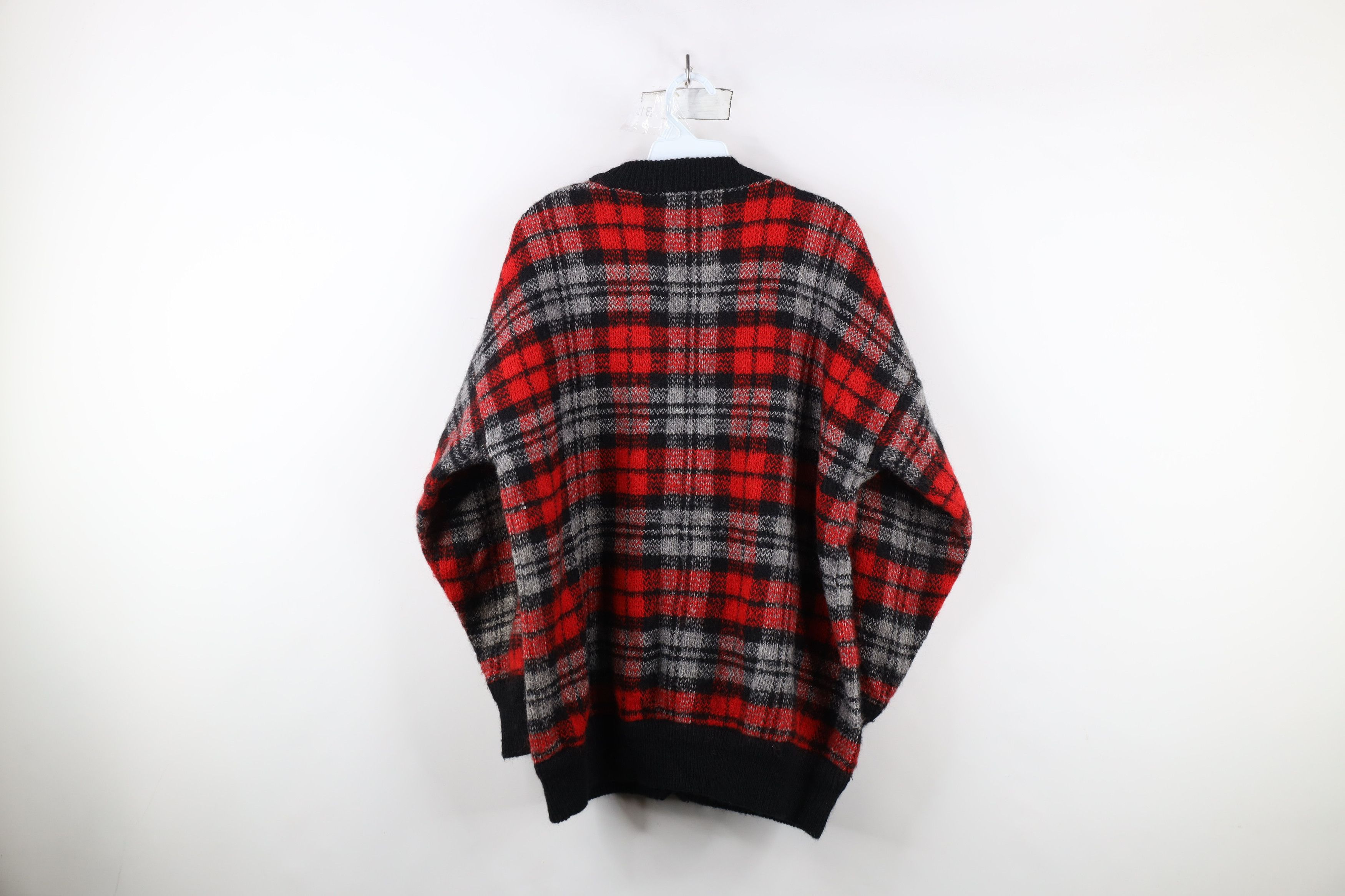 Vintage Vintage 90s Streetwear Blend Knit Cardigan Sweater Plaid Size M / US 6-8 / IT 42-44 - 9 Thumbnail