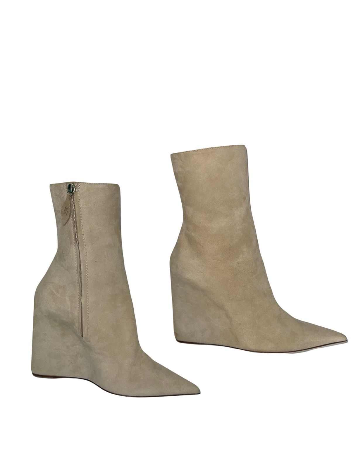 Amina Muaddi AMINA MUADDI ‘FW21 | PERNILLE SUEDE WEDGE BOOTIE Size US 8 / IT 38 - 1 Thumbnail