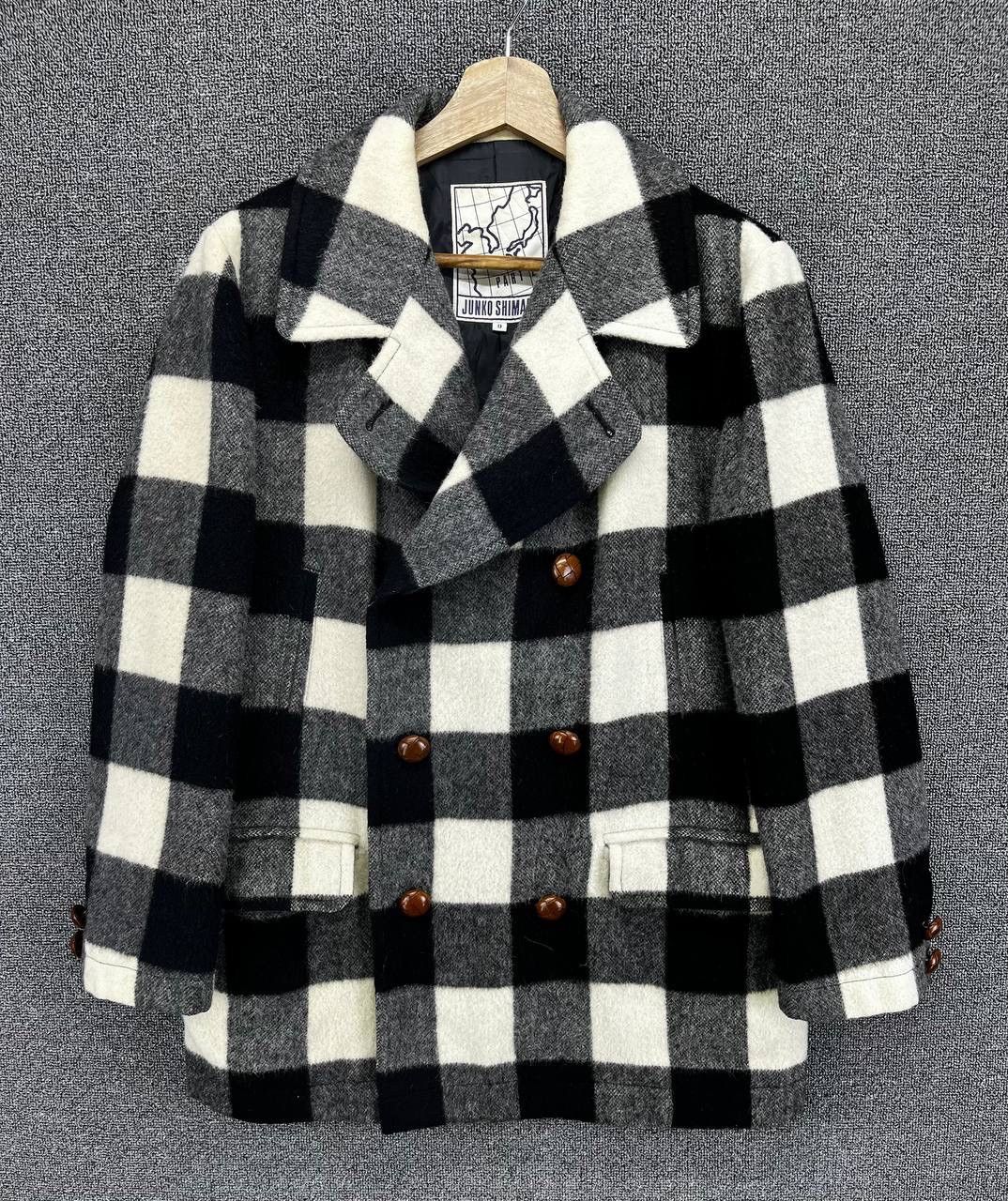 Junko Shimada Junko Shimada Japanese Designer Shadow Plaid Wool Jacket Size US M / EU 48-50 / 2 - 1 Thumbnail