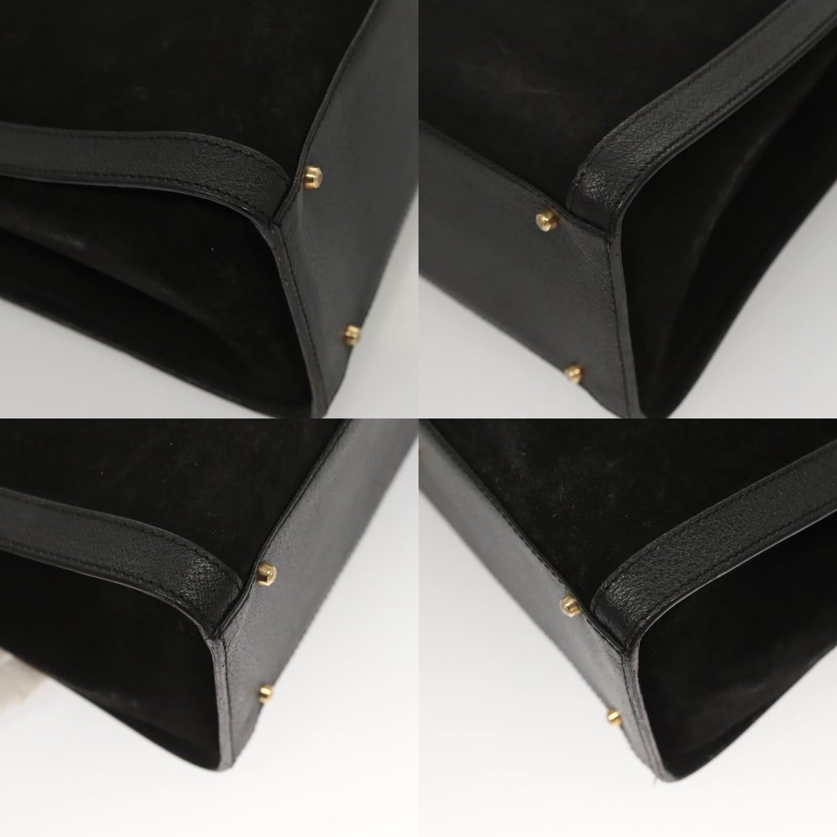 Gucci GUCCI Bamboo Hand Bag Suede Black Gold Size ONE SIZE - 10 Thumbnail