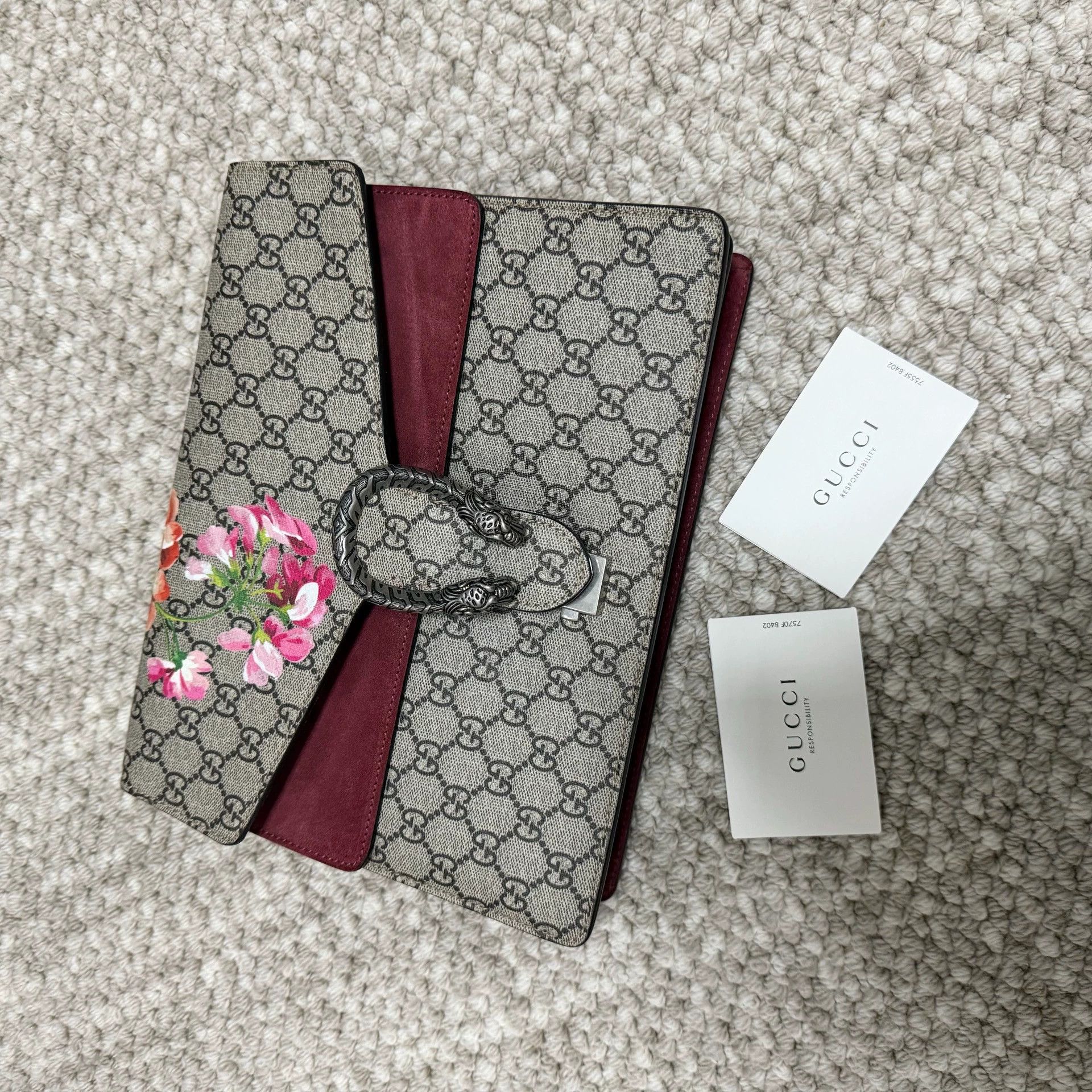 Gucci GUCCI Dionysus GG Blooms Canvas & Leather Chain Bag Women's Size ONE SIZE - 9 Thumbnail
