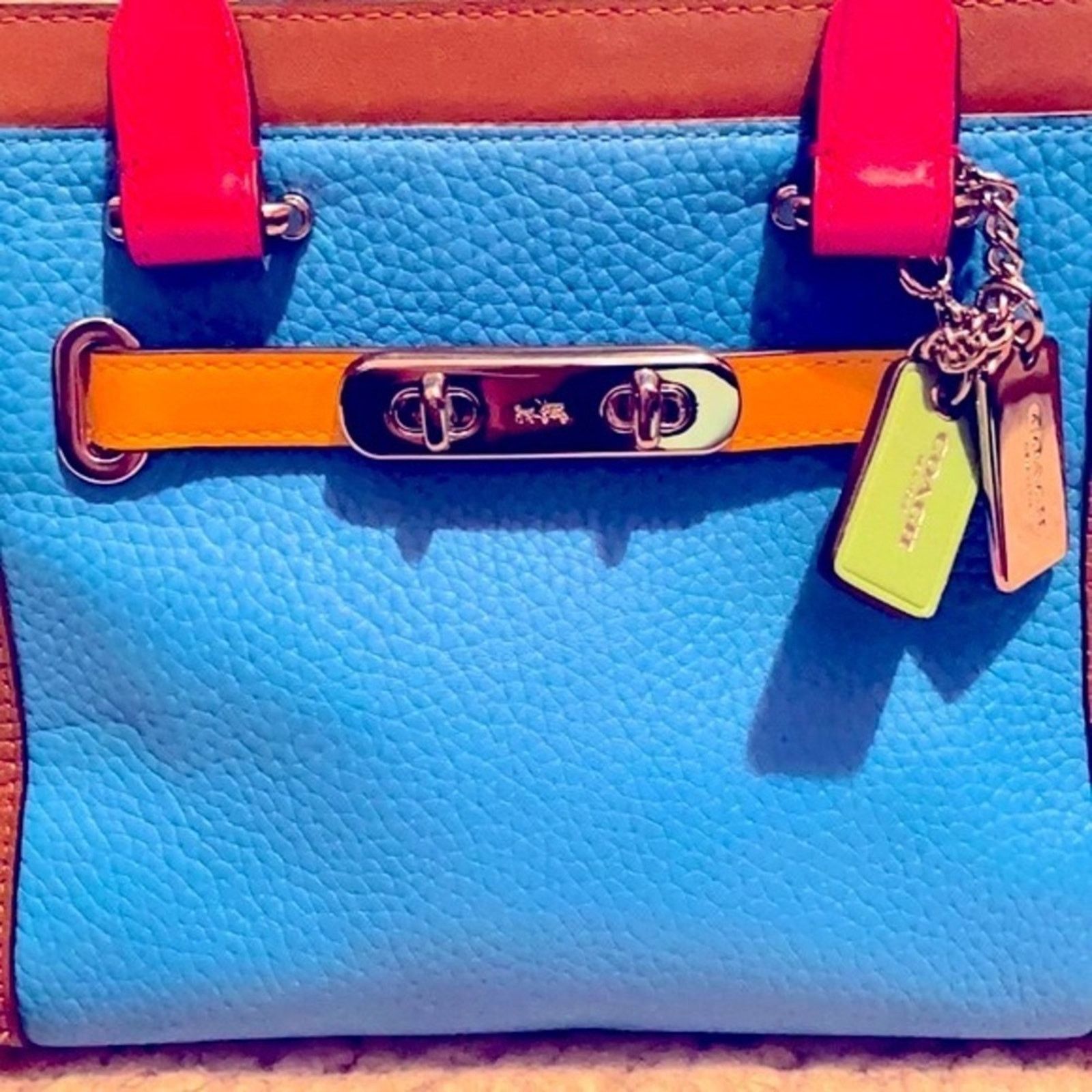 Coach Coach Swagger 21 Rainbow Colorblock Satchel Crossbody Size ONE SIZE - 6 Thumbnail