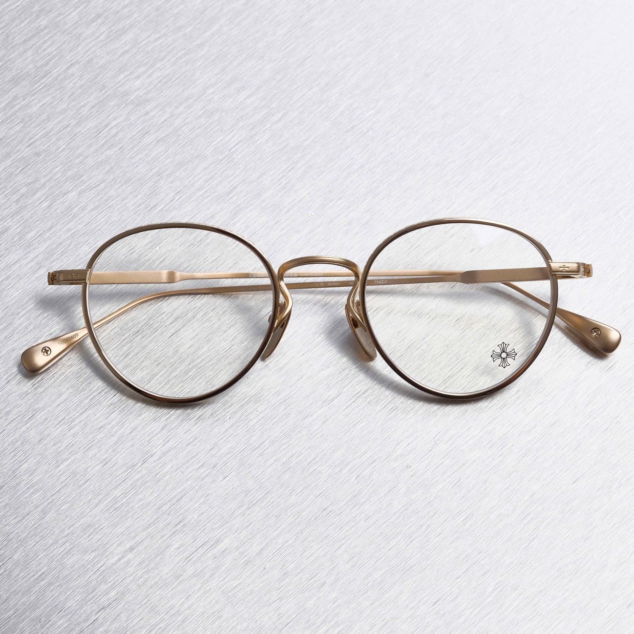 Chrome Hearts CHROME HEARTS THICK GOLD PLATED/MATTE GOLD PLATED GLASSES Size ONE SIZE - 6 Thumbnail
