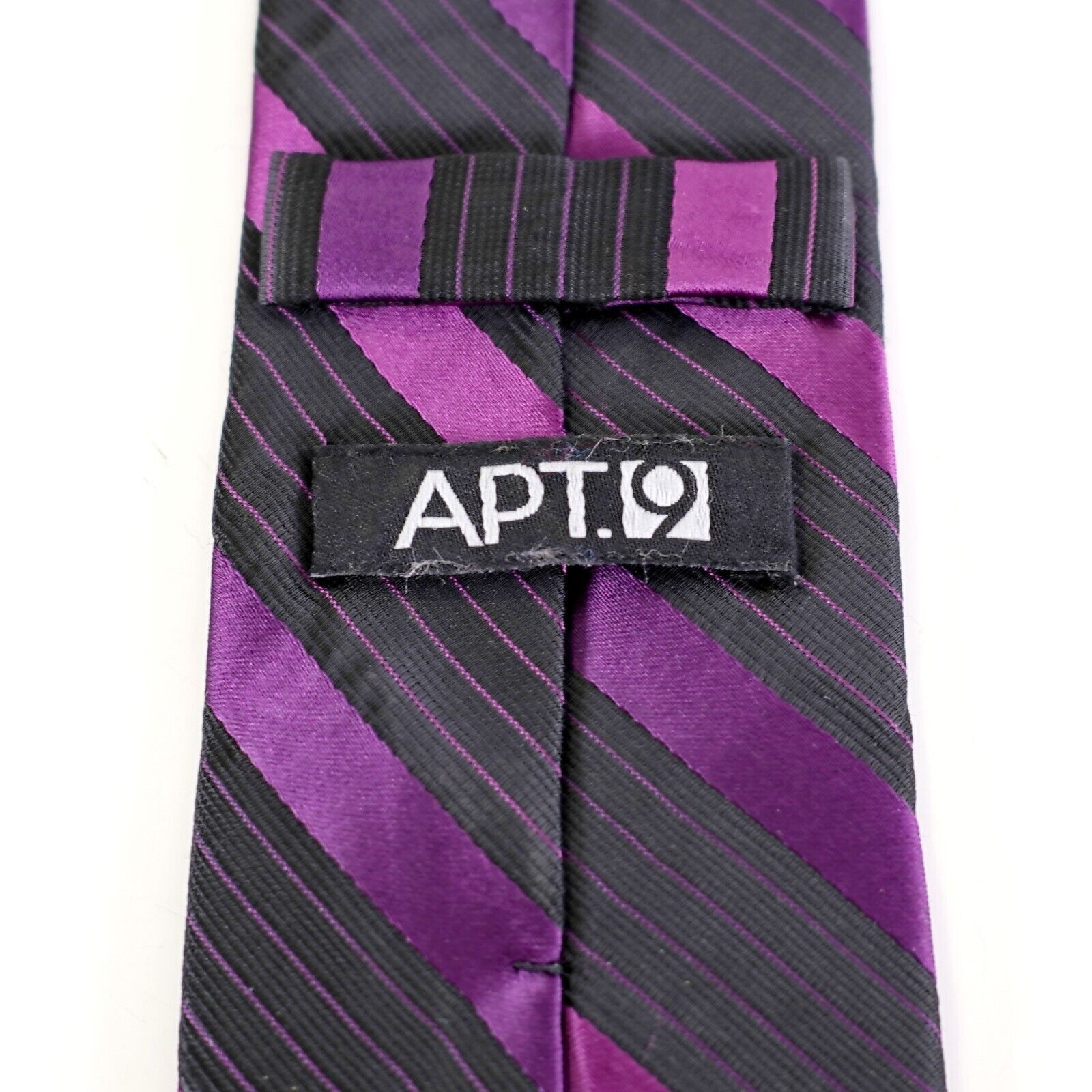 Apt. 9 Apt 9 Purple Black Striped Woven Polyester Skinny Tie Size ONE SIZE - 3 Thumbnail