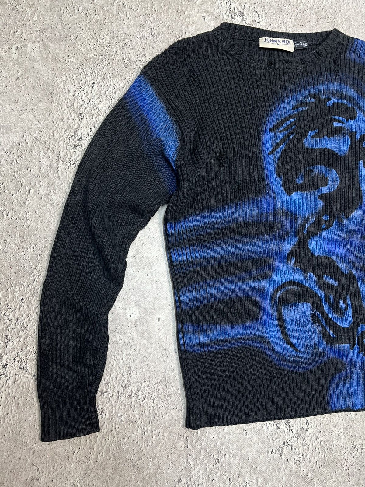 Diesel × Japanese Brand × Vintage Vintage Y2K Dragon gothic Distressed Faded Effect sweater Size US L / EU 52-54 / 3 - 4 Thumbnail
