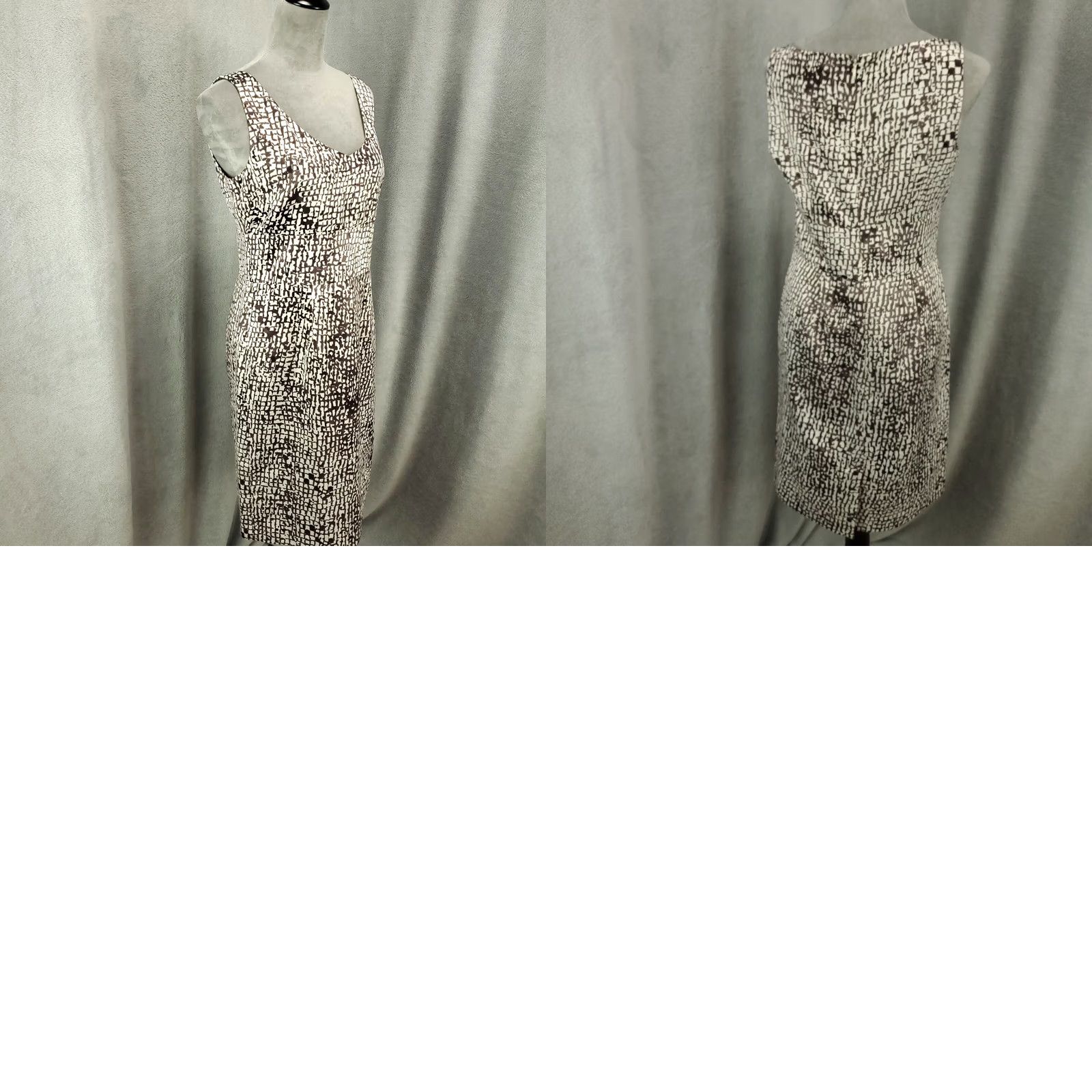 Ann Taylor Womens 6 Pencil Dress Back Zip Lined Geometric Pattern Brown White Ann Taylor Loft Dress Size 6 Mini Sleeveless V-Neck Size M / US 6-8 / IT 42-44 - 9 Thumbnail
