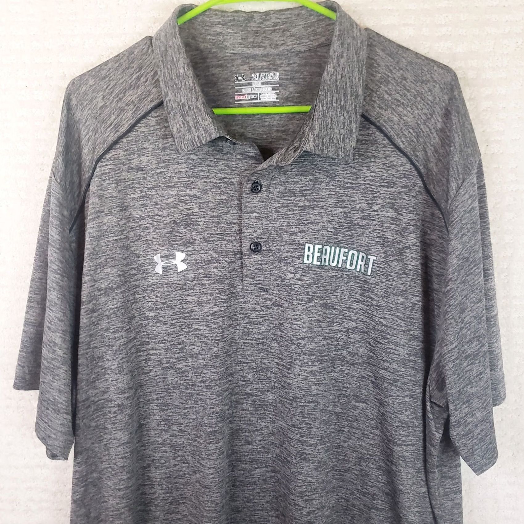 Under Armour Under Armour Polo Shirt Men's 2XL Gray Heathered Loose Short Sleeve Heatgear Beaufort SC Size US XXL / EU 58 / 5 - 2 Thumbnail