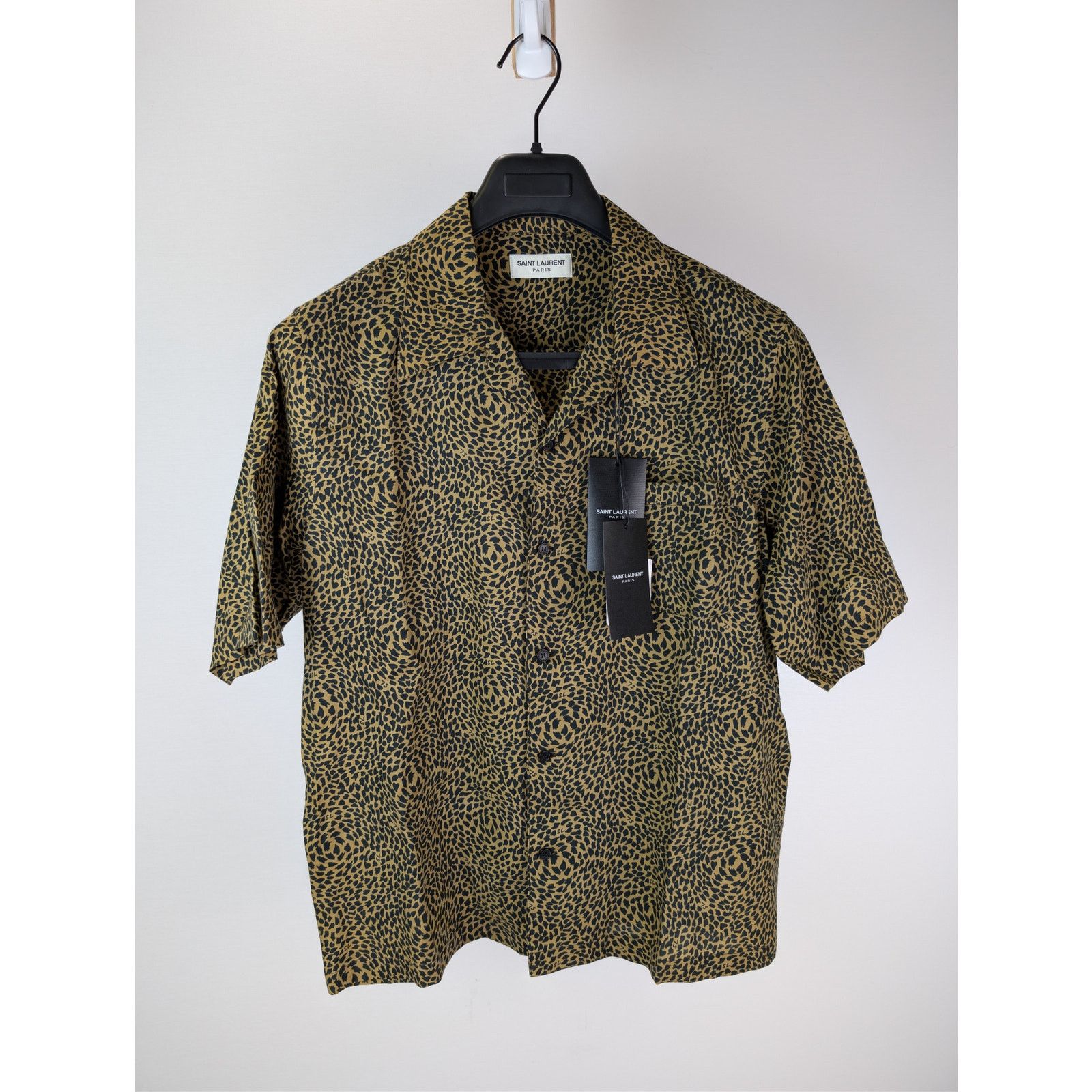Saint Laurent Paris o1rshd1 Leopard Print Hawaiian Short-Sleeve Shirt in Black Size US XL / EU 56 / 4 - 2 Thumbnail
