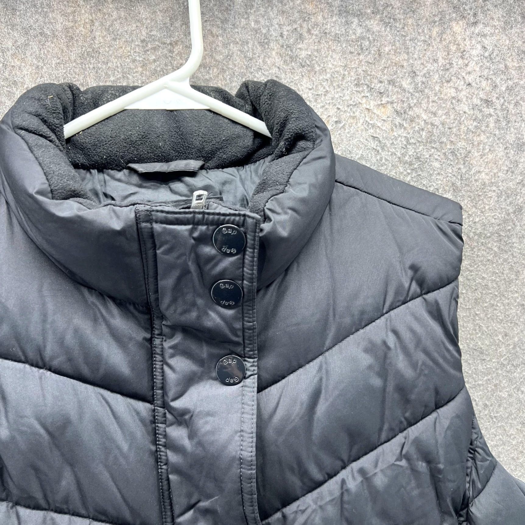 Gap Gap Vest Womens XL Black Quilted Puffer Full Zip Stand Collar Outdoor Warm Down Size XL / US 12-14 / IT 48-50 - 7 Thumbnail