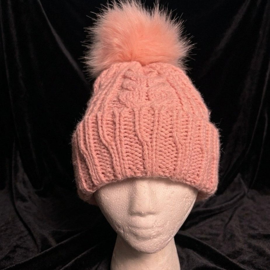 Other Pink Knitted Pom Beanie Size ONE SIZE - 1 Thumbnail