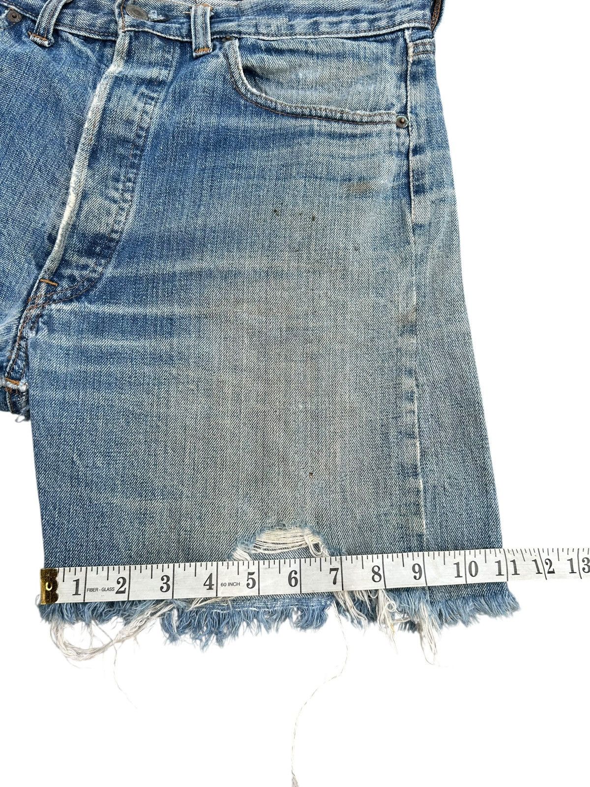 Levi's Thrashed 70s-80s Vintage Levis 6 Selvedge Short Denim jeans Size US 33 - 21 Thumbnail