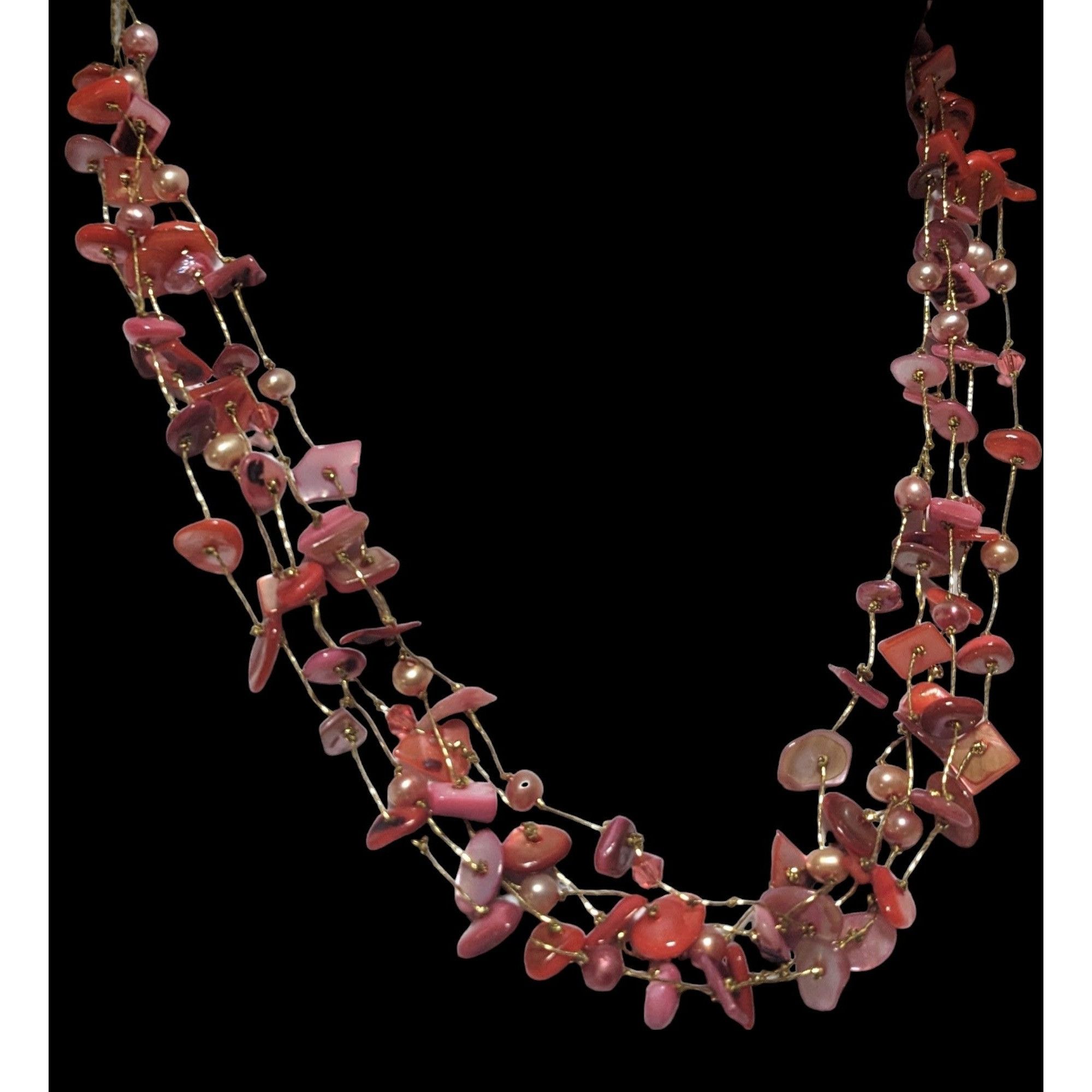 Other Multi-Strand Pink Shell Chip And Pearl Necklace Size ONE SIZE - 3 Thumbnail