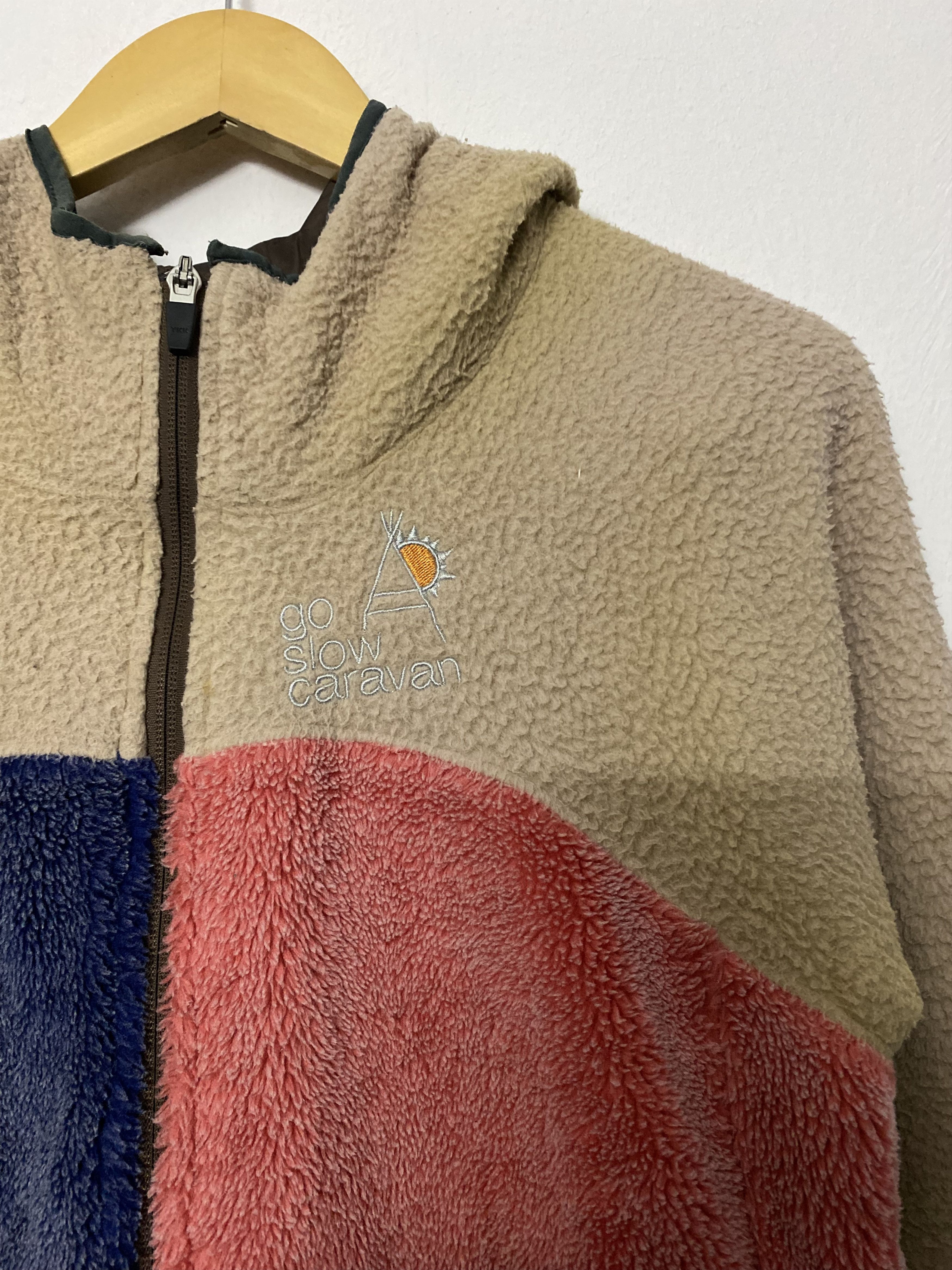 go slow caravan Go Slow Caravan Japan Outdoor Fleece Hoodie Colorblock Size M / US 6-8 / IT 42-44 - 5 Thumbnail
