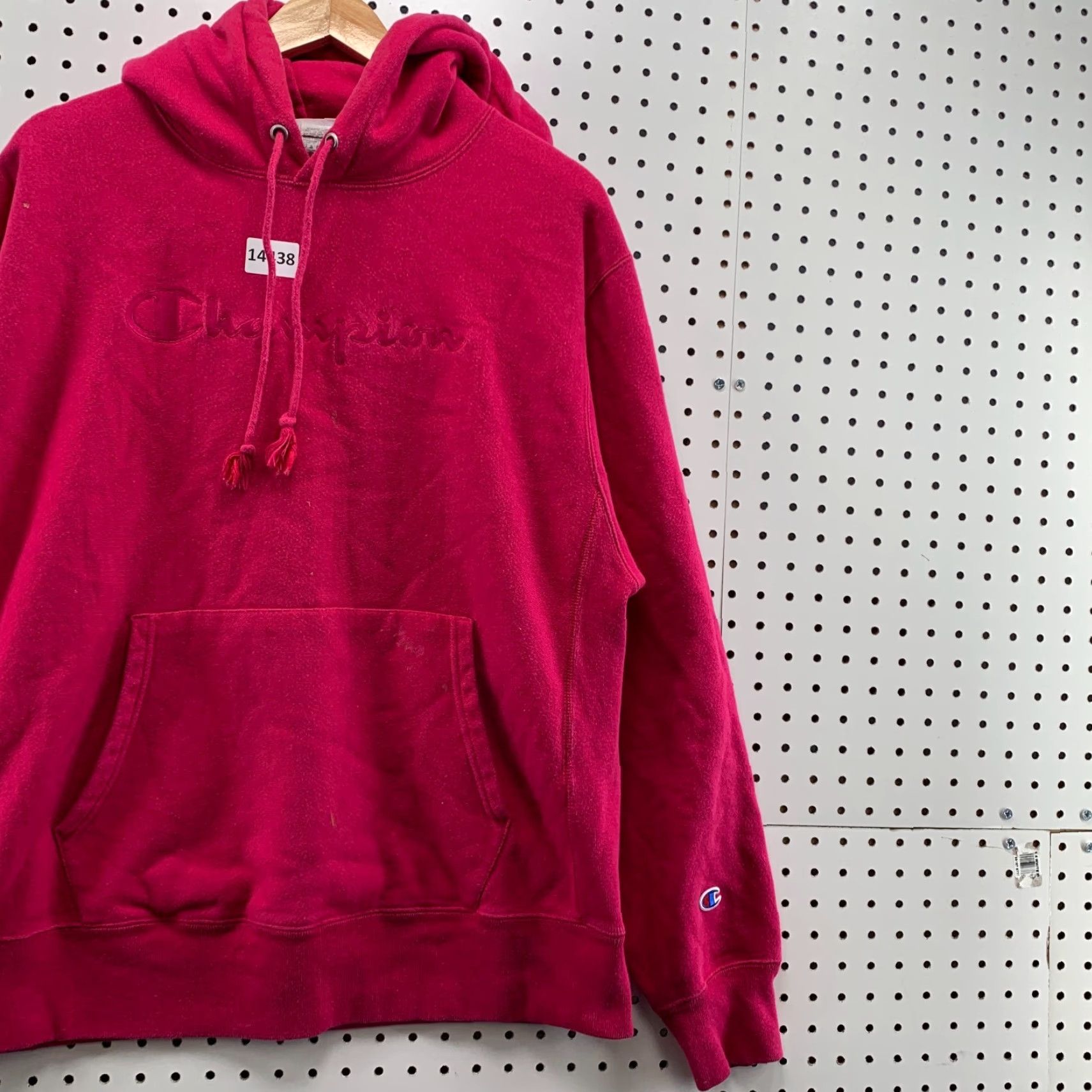 Champion Champion Hoodie Mens Large Pink Tonal Spell Out Reverse Weave Hooded Sweatshirt 90s Logo Size US L / EU 52-54 / 3 - 6 Thumbnail
