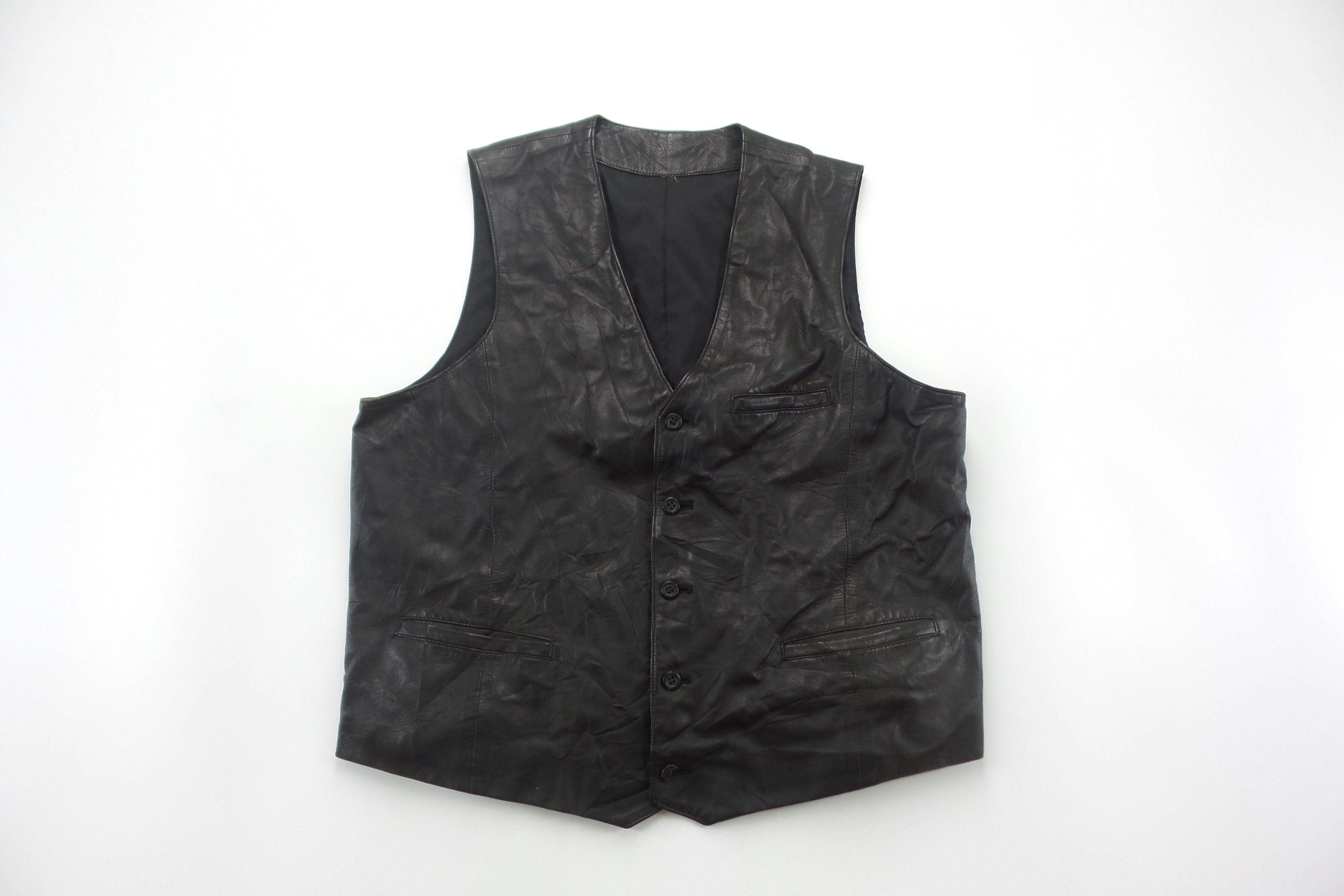 Leather × Vintage Vintage Wrinkle Leather Vests Size US M / EU 48-50 / 2 - 1 Thumbnail