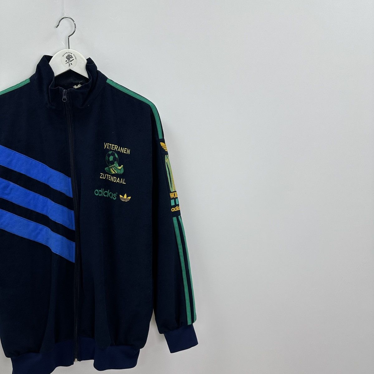 Vintage Vintage 90s Adidas Veteranen Zutendaal One World y2k jacket Size US XL / EU 56 / 4 - 2 Thumbnail