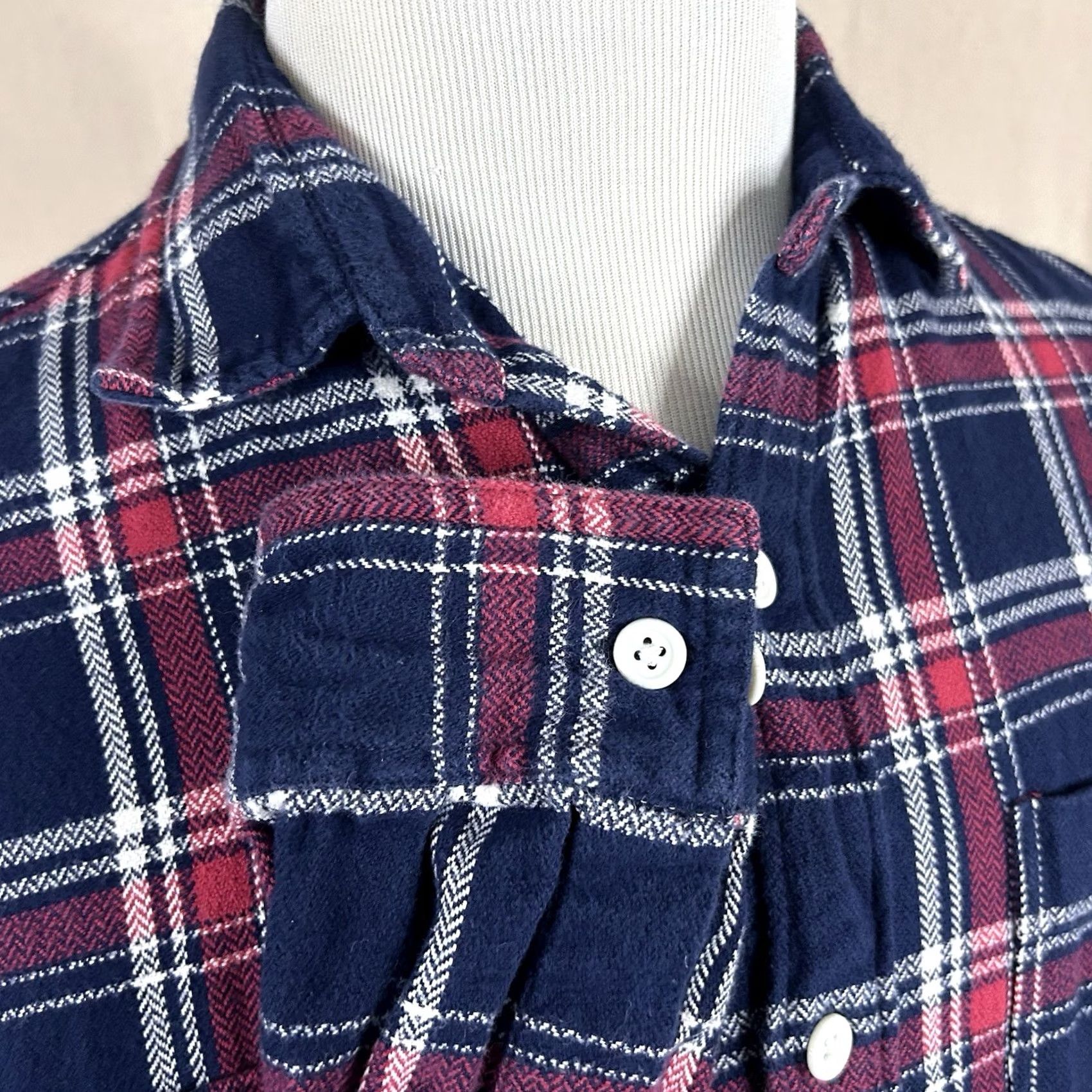 Bonobos Bonobos Medium Tailored Fit Flannel Shirt Plaid Blue White Red Button-Up Size US M / EU 48-50 / 2 - 4 Thumbnail