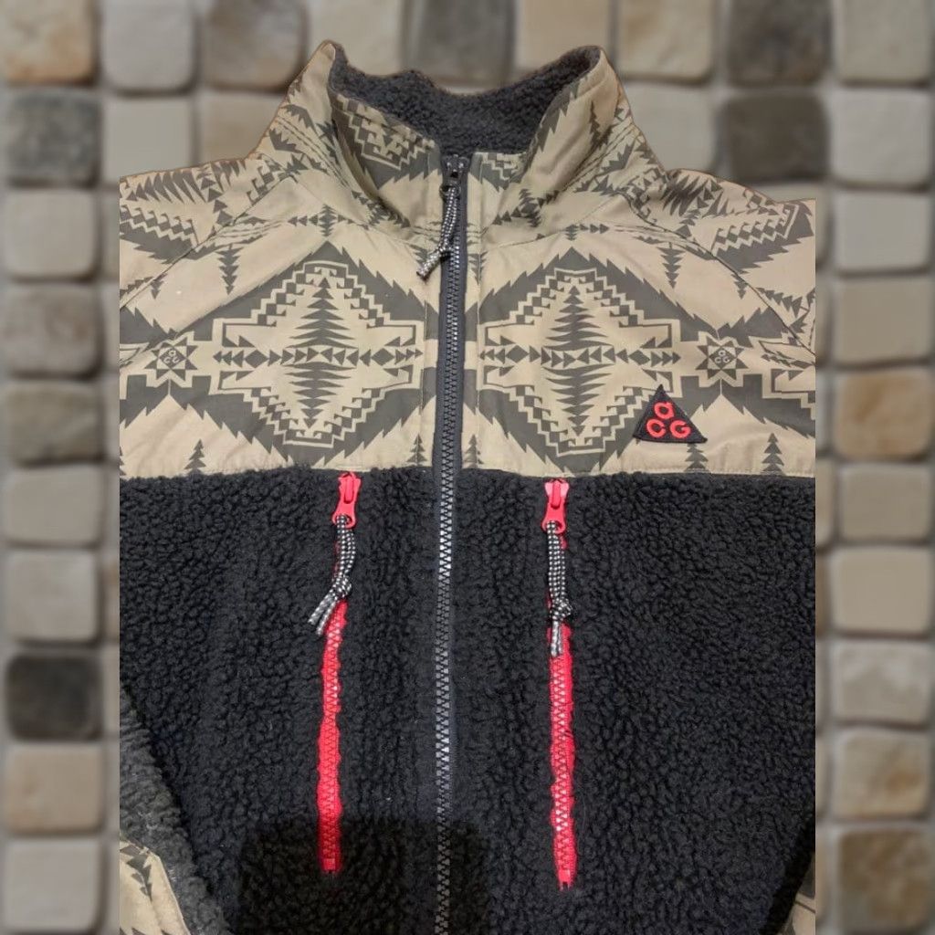 Nike Nike ACG Pendleton Fleece Boa Jacket Black Red Green M Men's Jacket Size US M / EU 48-50 / 2 - 1 Thumbnail