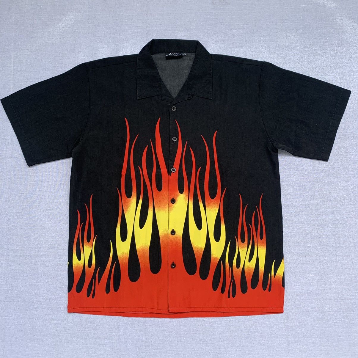 Affliction Rare ✨ Y2k printing flame shirt button affliction sunsurf Size US XL / EU 56 / 4 - 1 Thumbnail