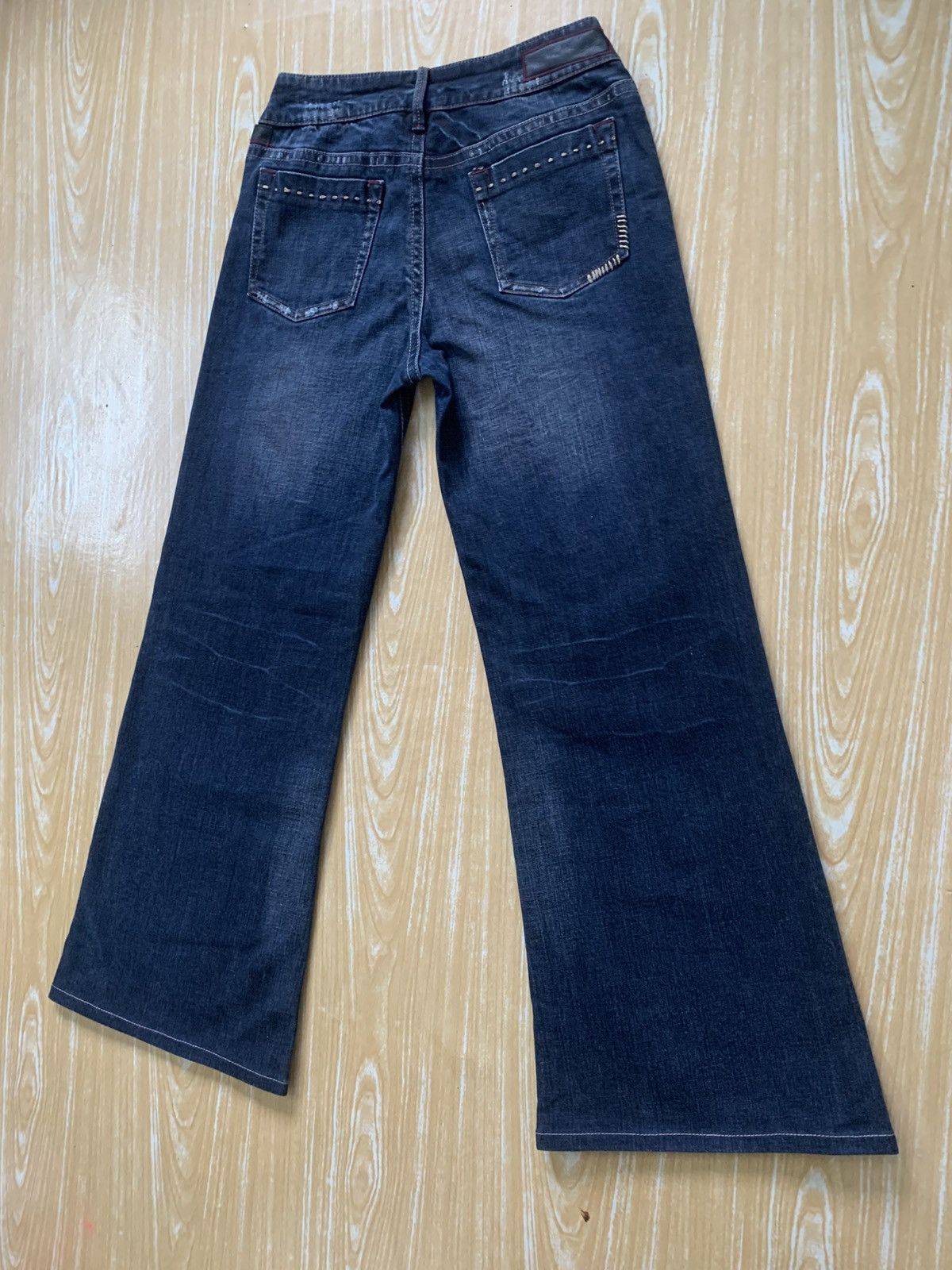 Japanese Brand Rare Maxia Low Rise Super Flare Jeans Pants Distressed Style Size US 27 - 8 Thumbnail