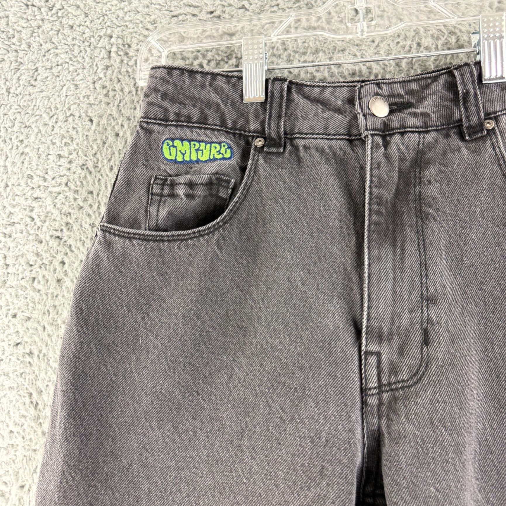 Empyre Empyre Tori Jeans Womens Size 2 Black Denim Baggy High-Rise Straight Leg Jeans Size 26" / US 2 / IT 38 - 3 Thumbnail