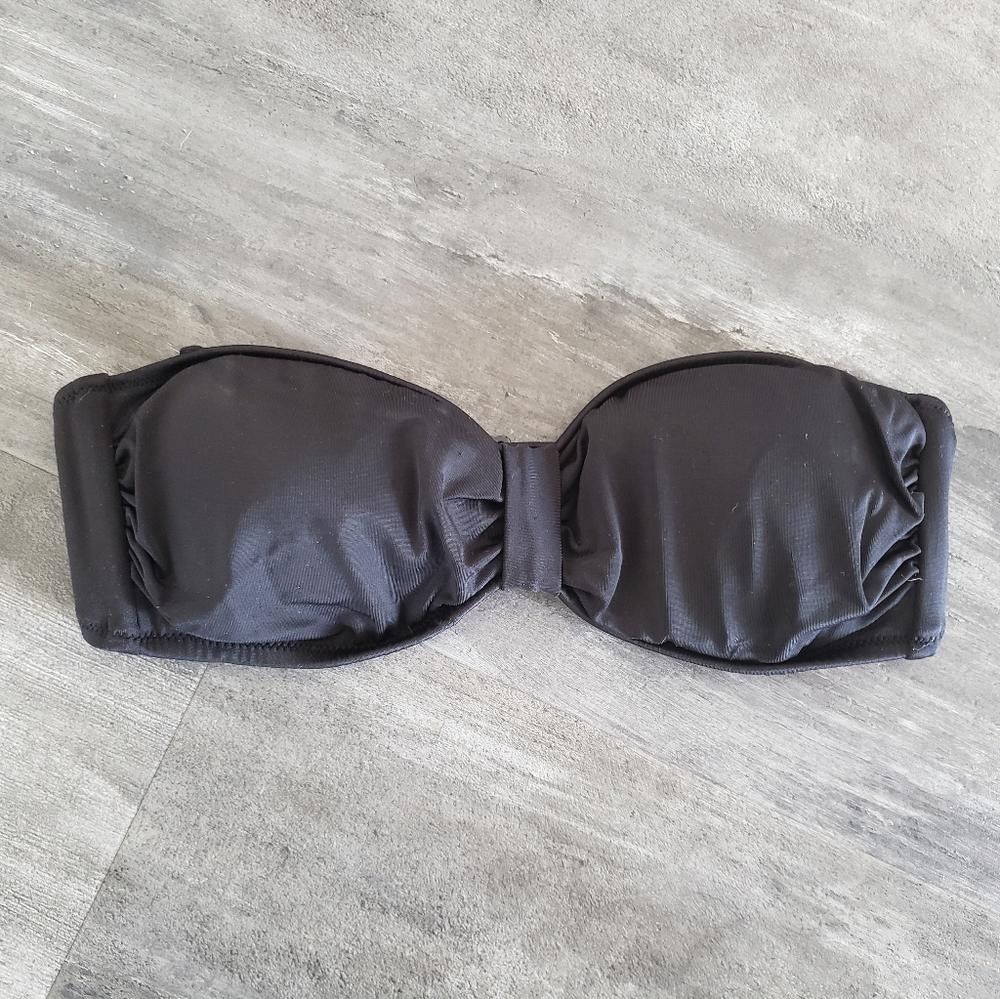 Designer Black Basic VS Bandeau Bikini Top Size ONE SIZE - 1 Thumbnail