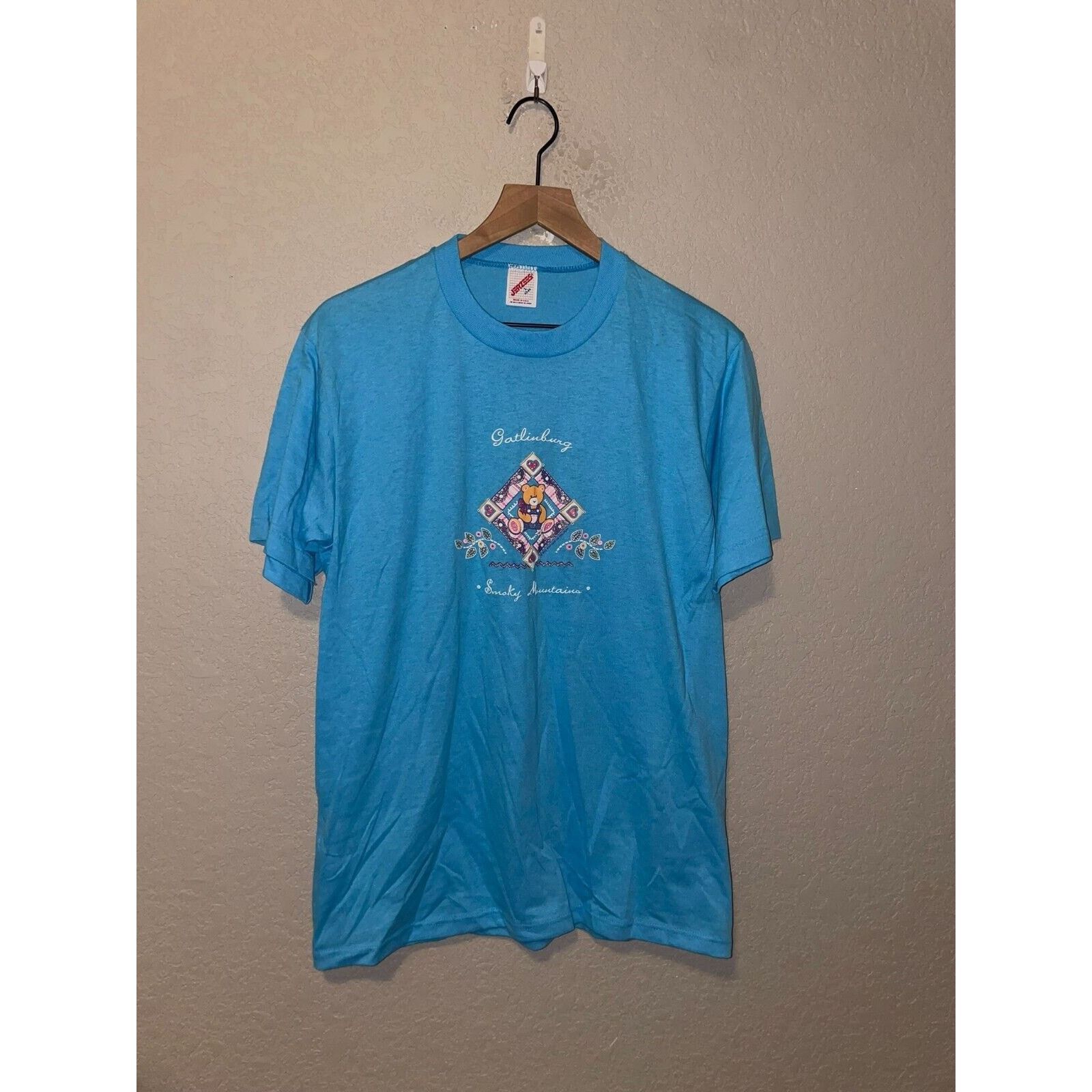 Jerzees Vintage Gatlinburg Shirt Smoky Mountains Blue VTG 90s Large Size US L / EU 52-54 / 3 - 1 Thumbnail