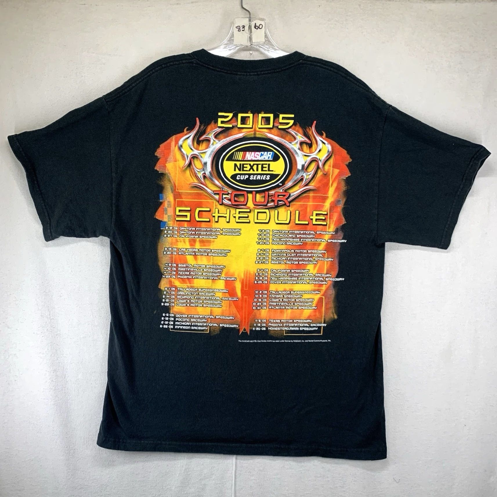 Delta VINTAGE Delta NASCAR Nextel Cup Series T-Shirt Large Black Double-Sided Flames Graphic Y2K Mens Size US L / EU 52-54 / 3 - 2 Thumbnail