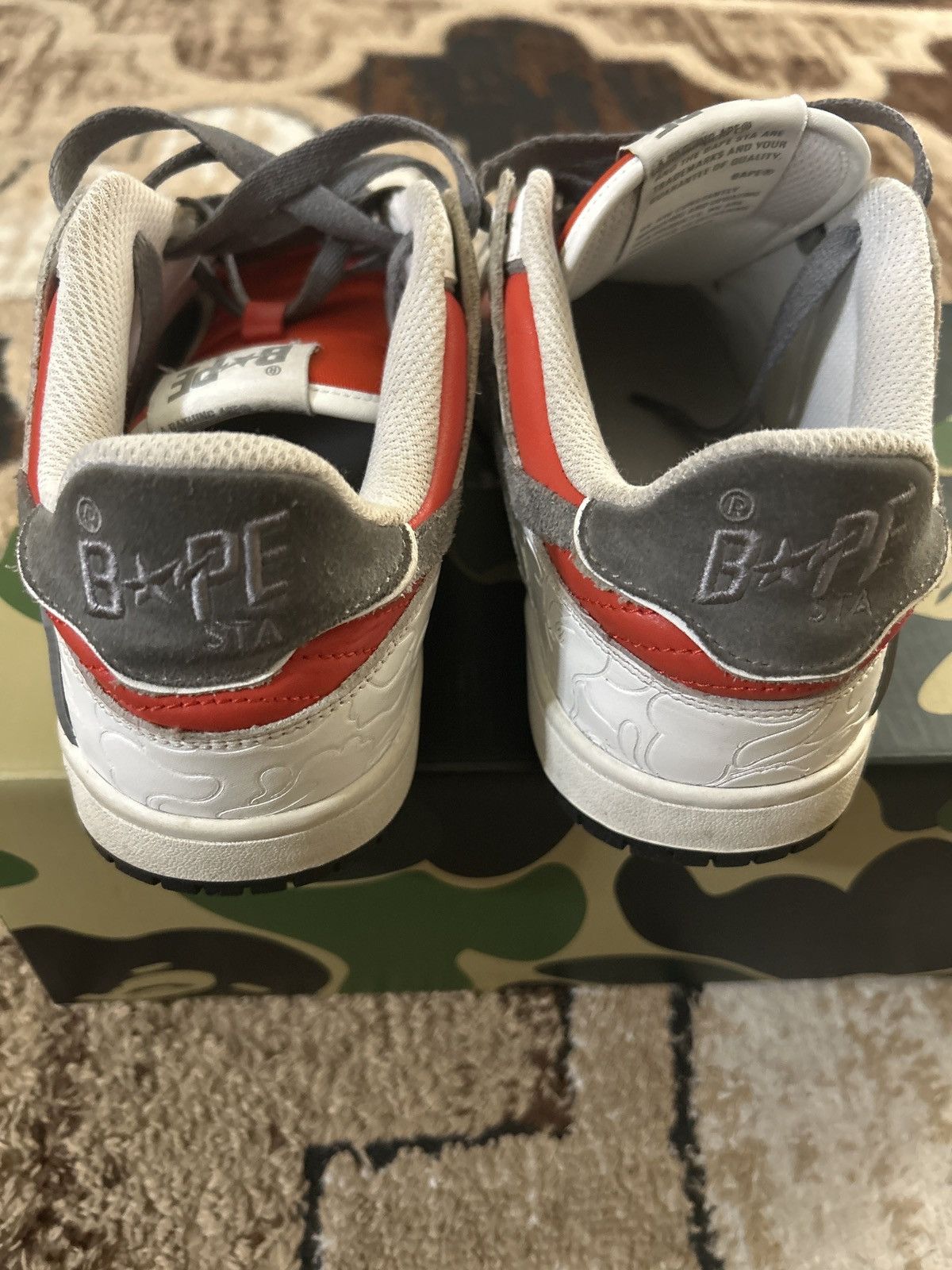 Bape White and red bapesta sneakers Size US 9 / EU 42 - 8 Thumbnail