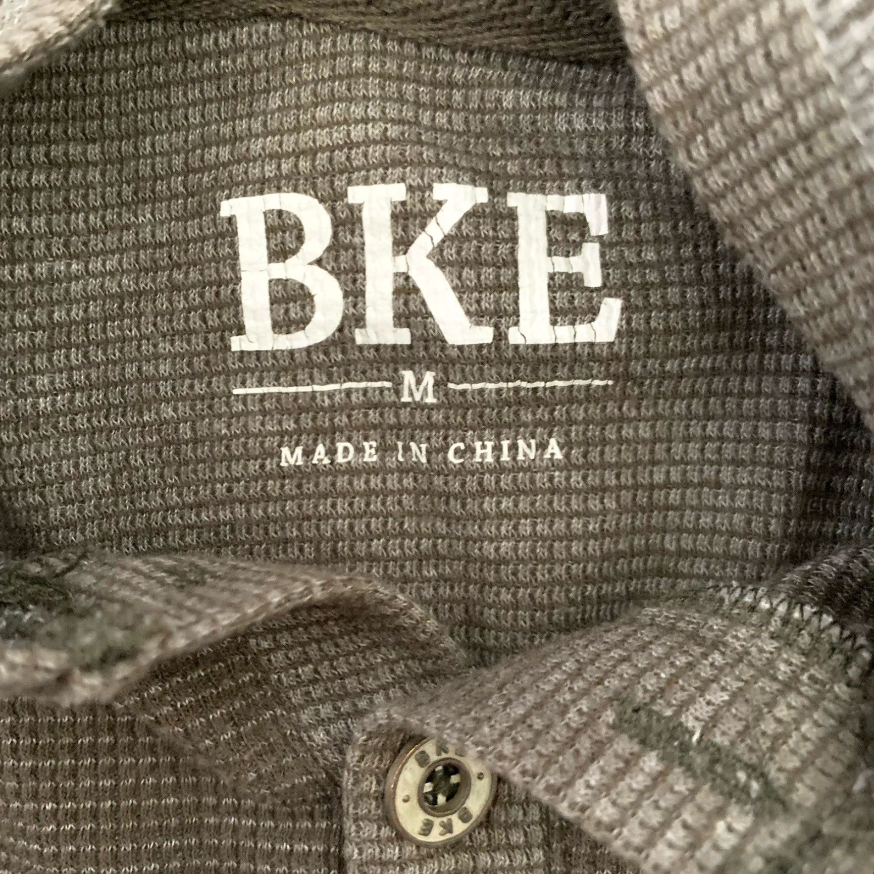 Buckle Black BKE Buckle T-Shirt Mens M Green Henley Long Sleeve Waffle Knit Regular Fit Bod Size US M / EU 48-50 / 2 - 2 Thumbnail