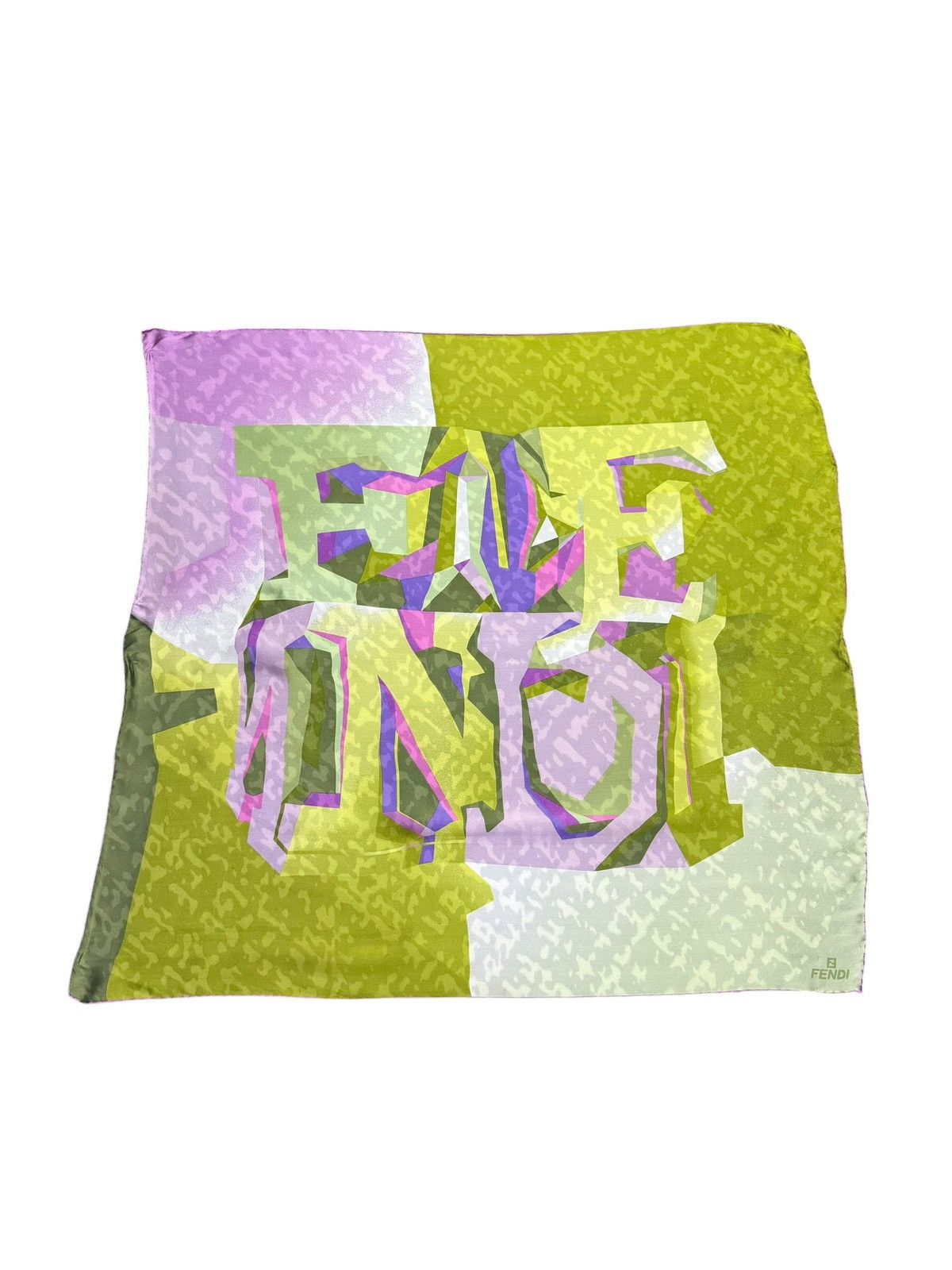 Fendi Authentic Fendi Silk Scarf with Large Graphic Logo Design Size ONE SIZE - 1 Thumbnail