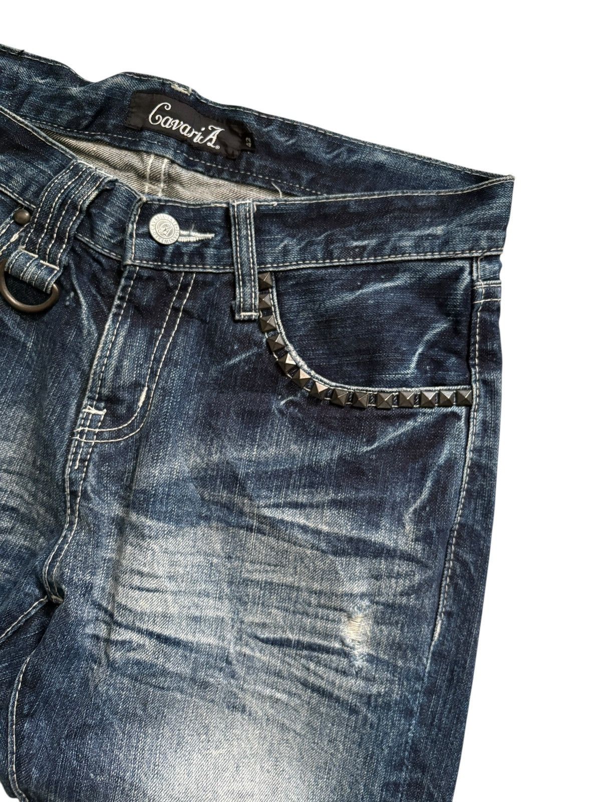 Japanese Brand Vintage Cavaria mudwash studded flared distressed jeans Size US 30 / EU 46 - 5 Thumbnail